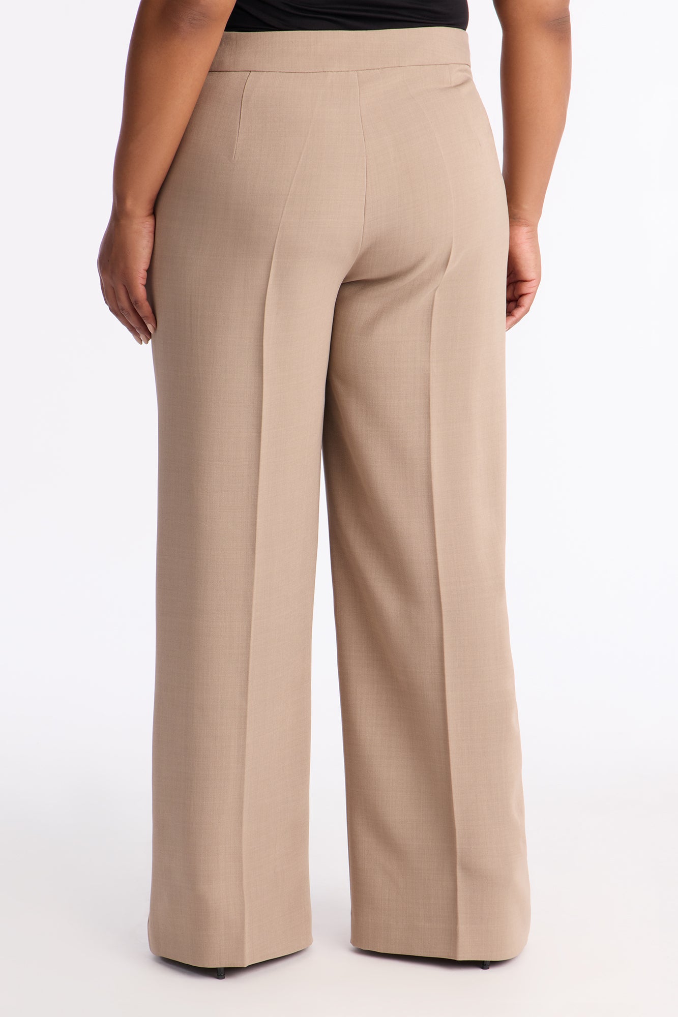 Polished Perfection Crepe Tie Waist Trouser 33″ - Stone