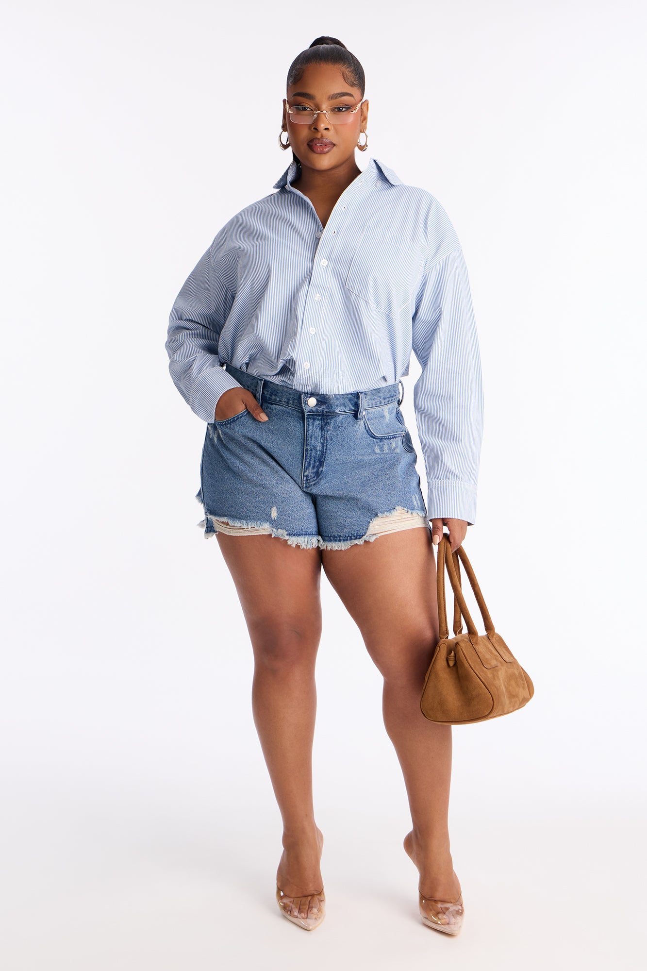 Farmers Market Cutie Striped Romper - Blue