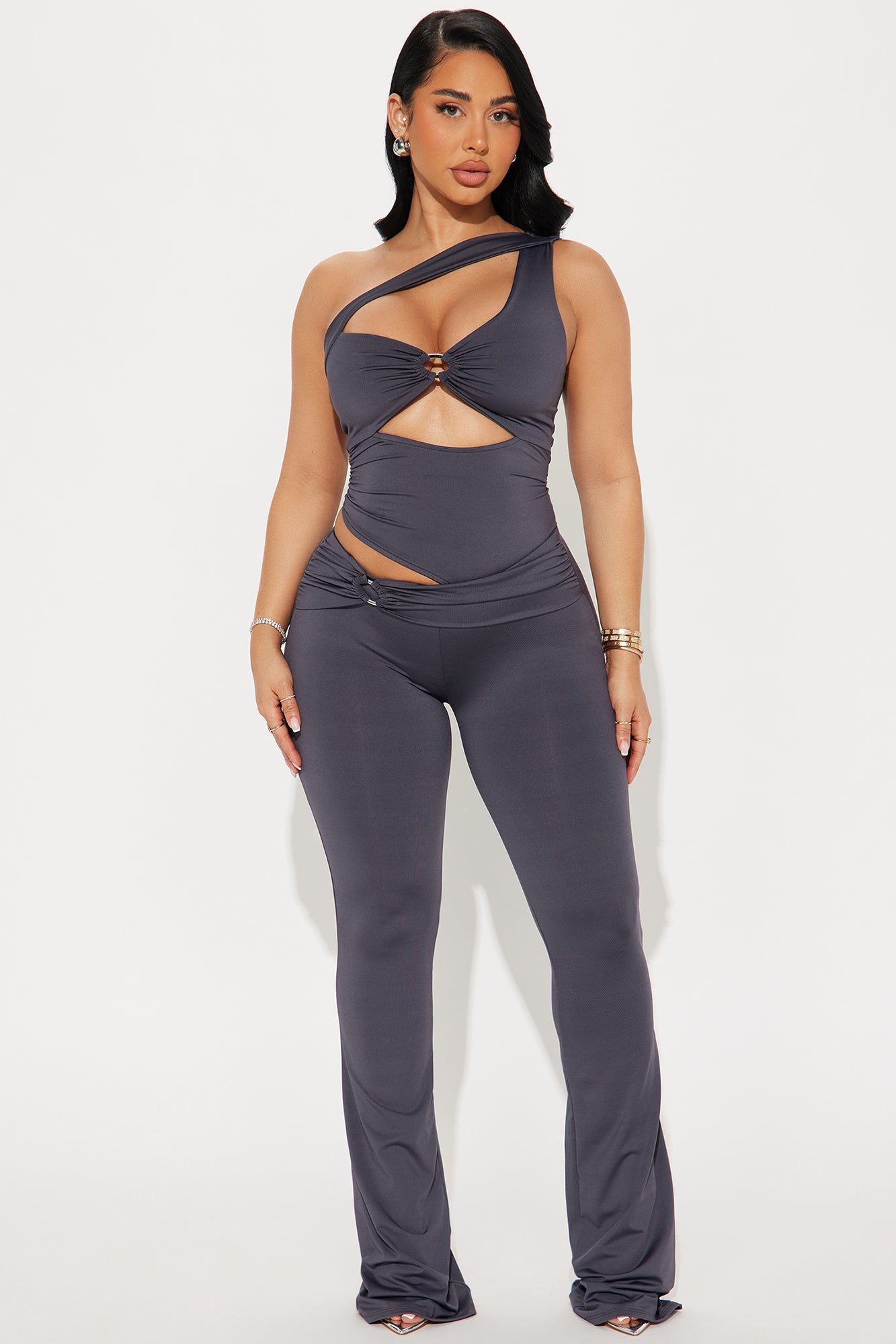 Lara Cut Out Jumpsuit - Charcoal