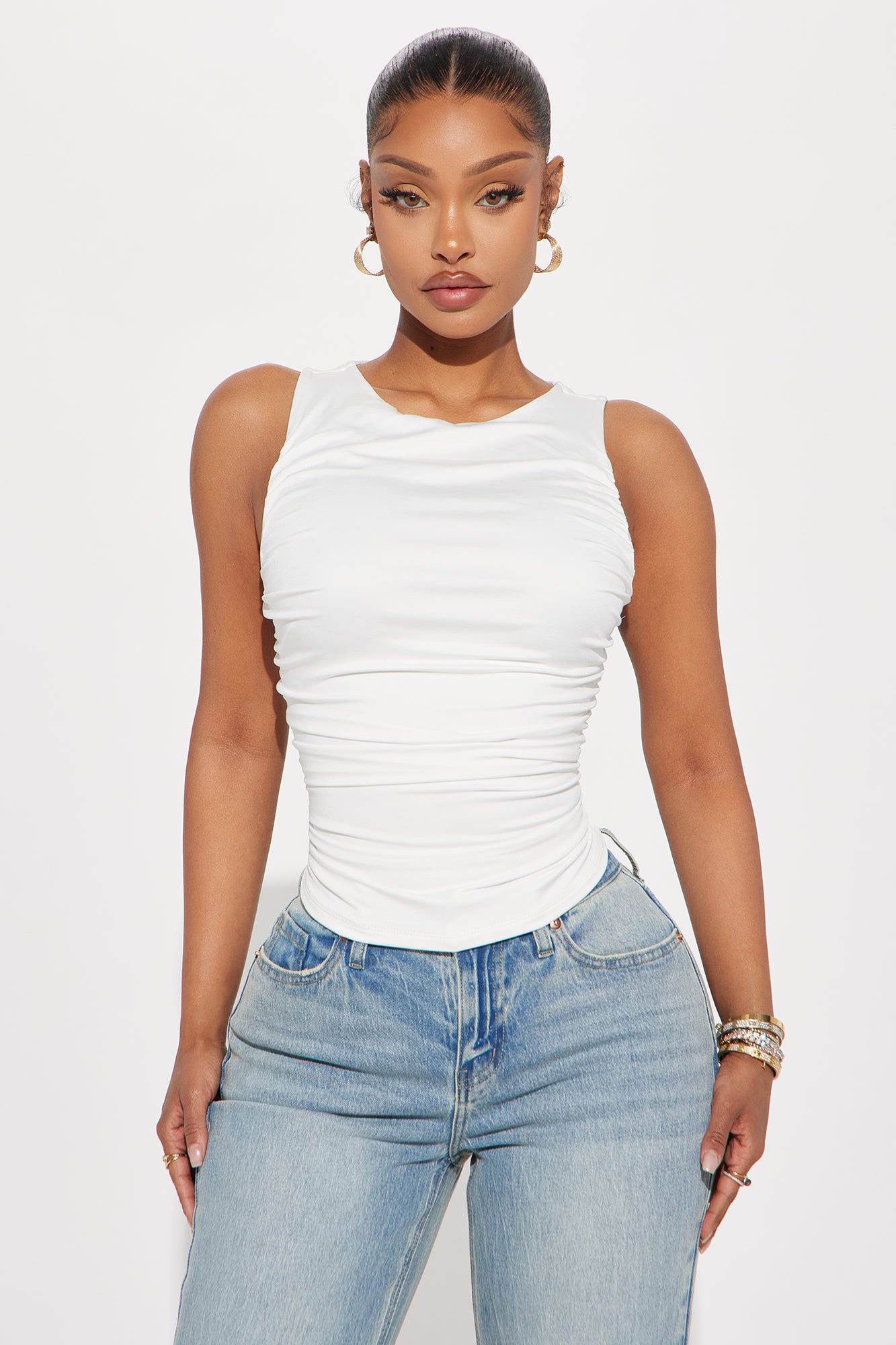 Adore Her High Neck Top - White