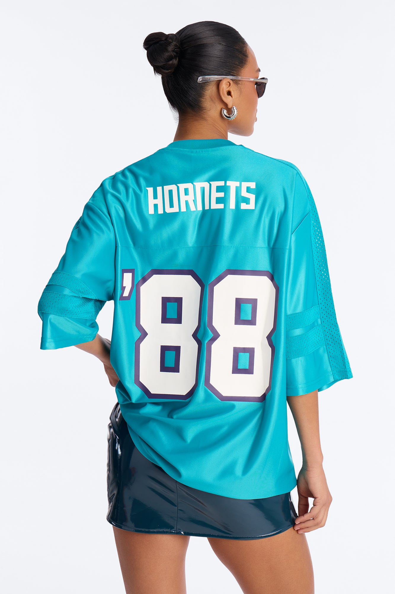NBA Hornets Oversized Mesh Tee - Teal