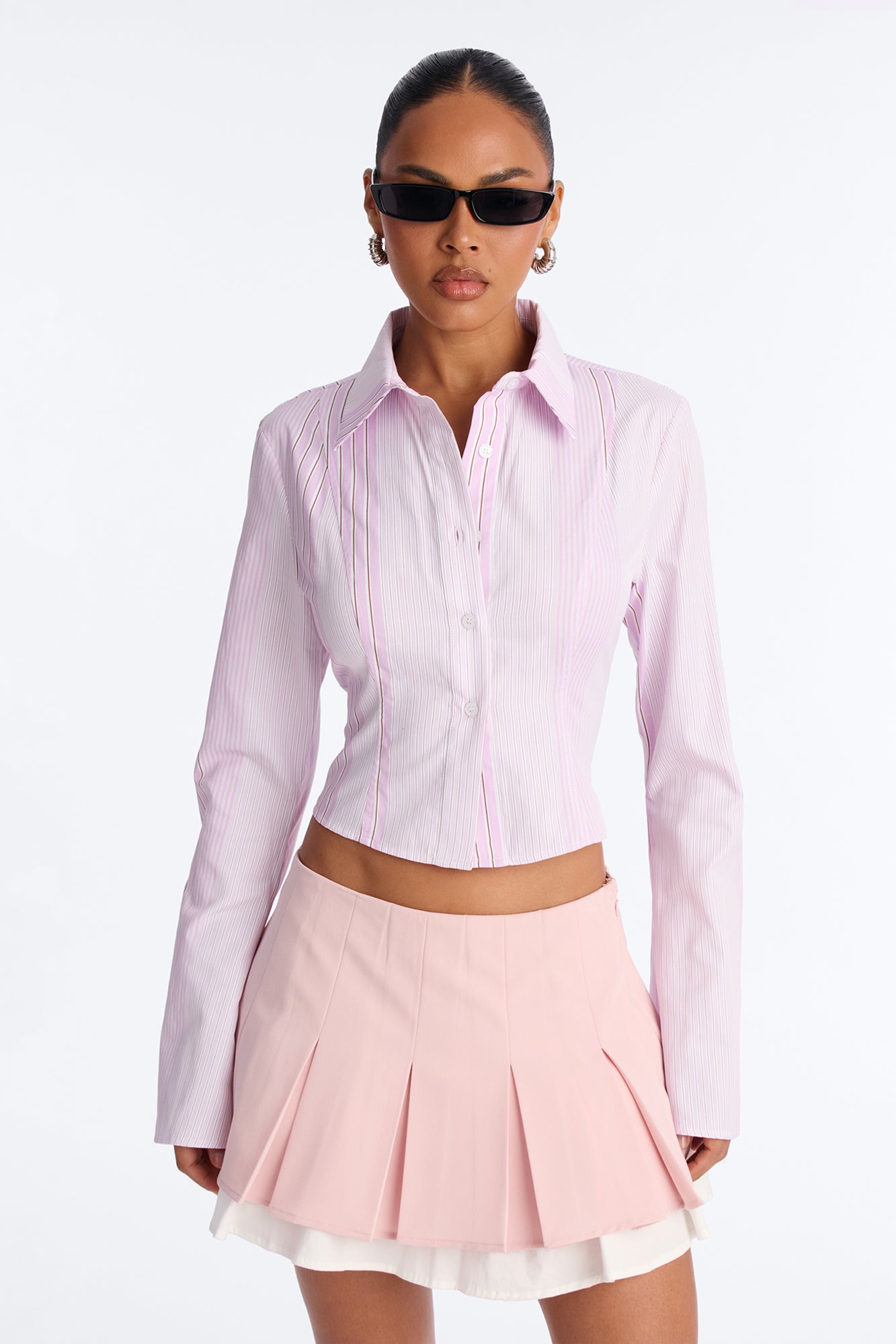 Karinna Pinstripe Poplin Shirt - Pink/combo