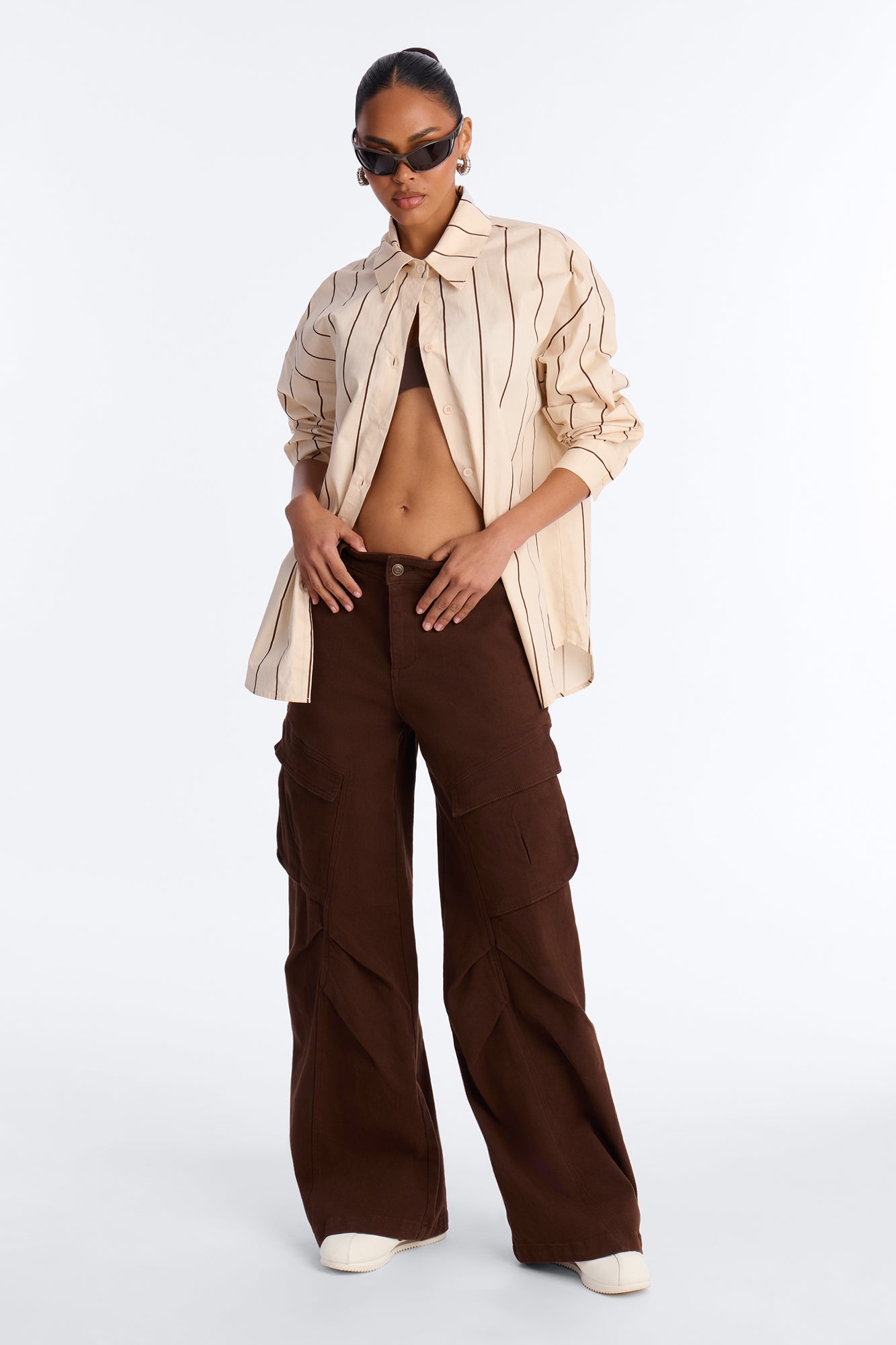 Mackie Striped Poplin Shirt - Cream/combo