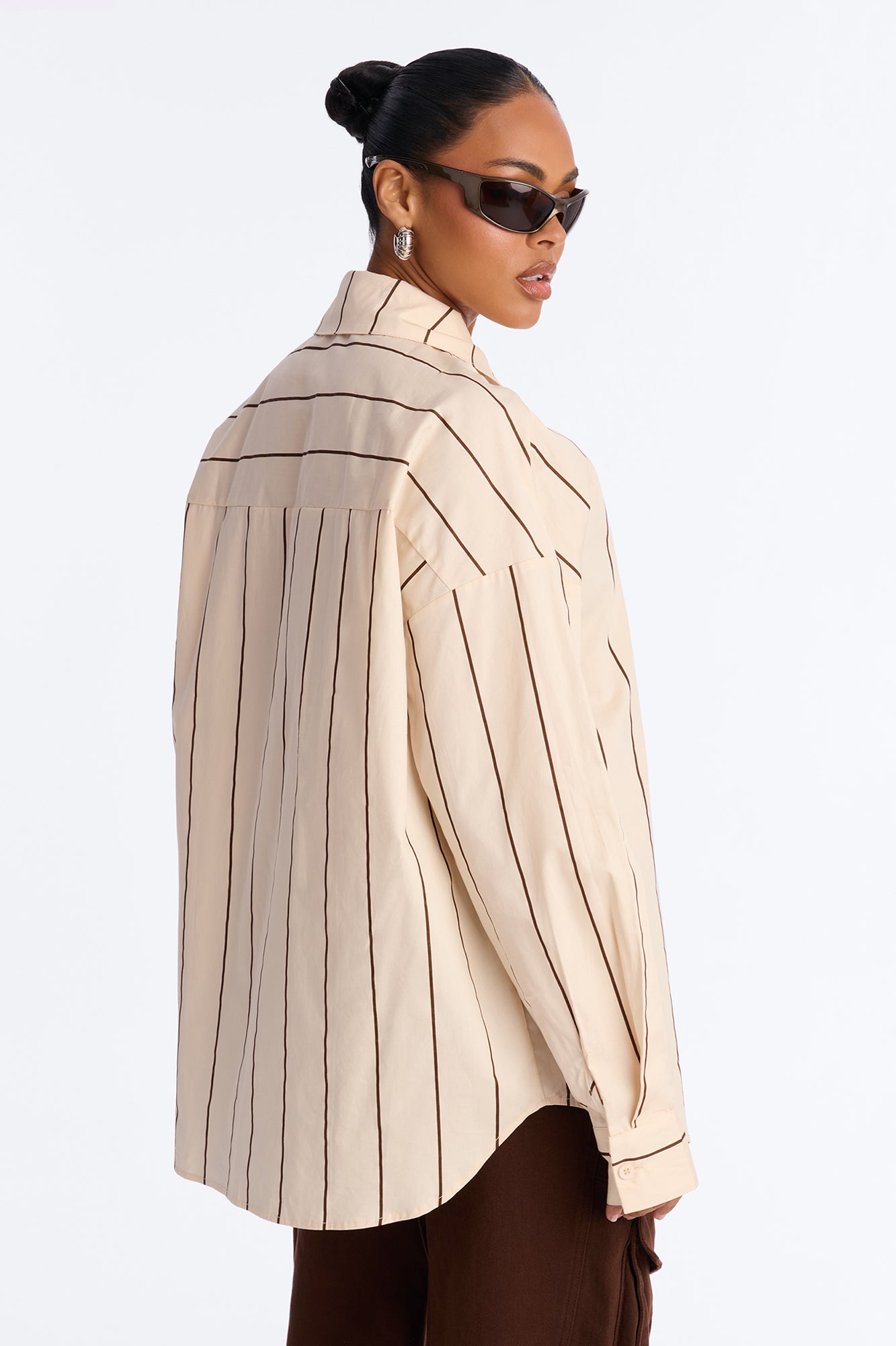 Mackie Striped Poplin Shirt - Cream/combo