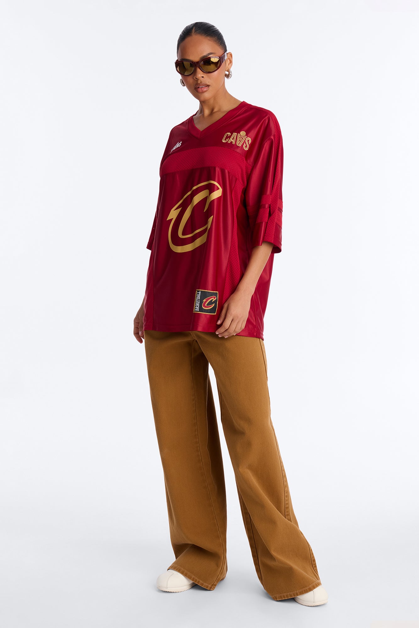 NBA Cavaliers Oversized Mesh Tee - Wine