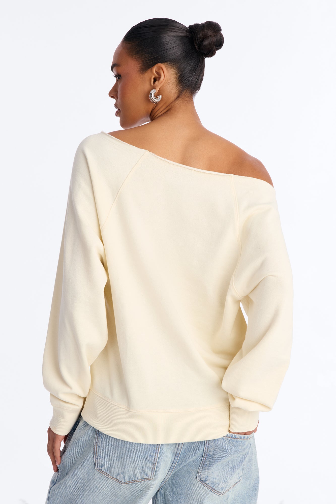 Space Jam Tune Squad Off Shoulder Sweatshirt - Cream