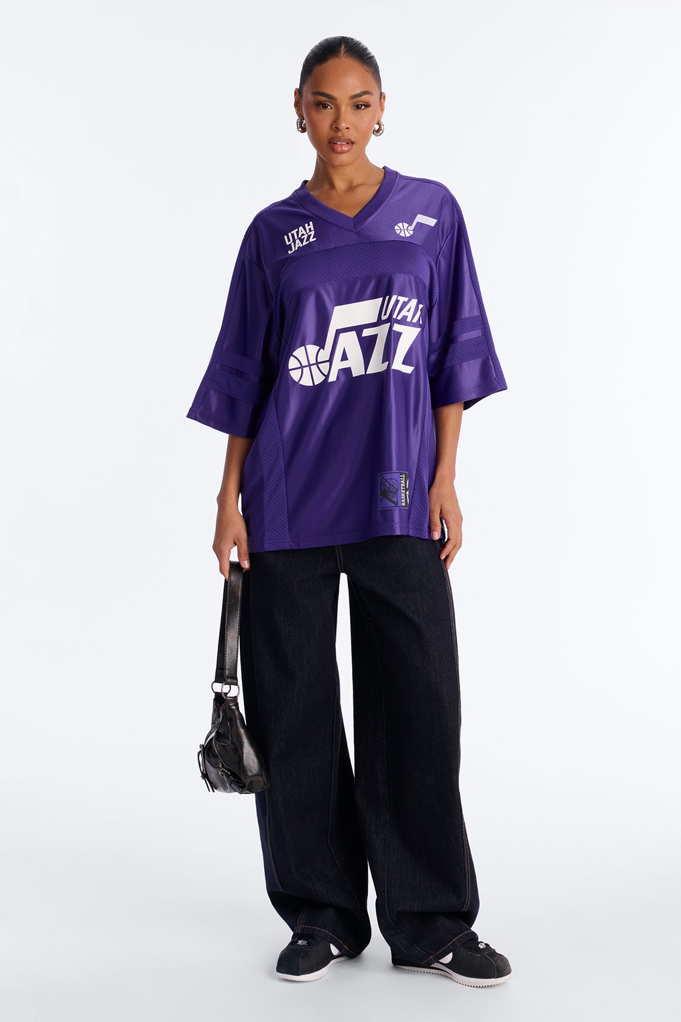 NBA Jazz Oversized Mesh Tee - Purple