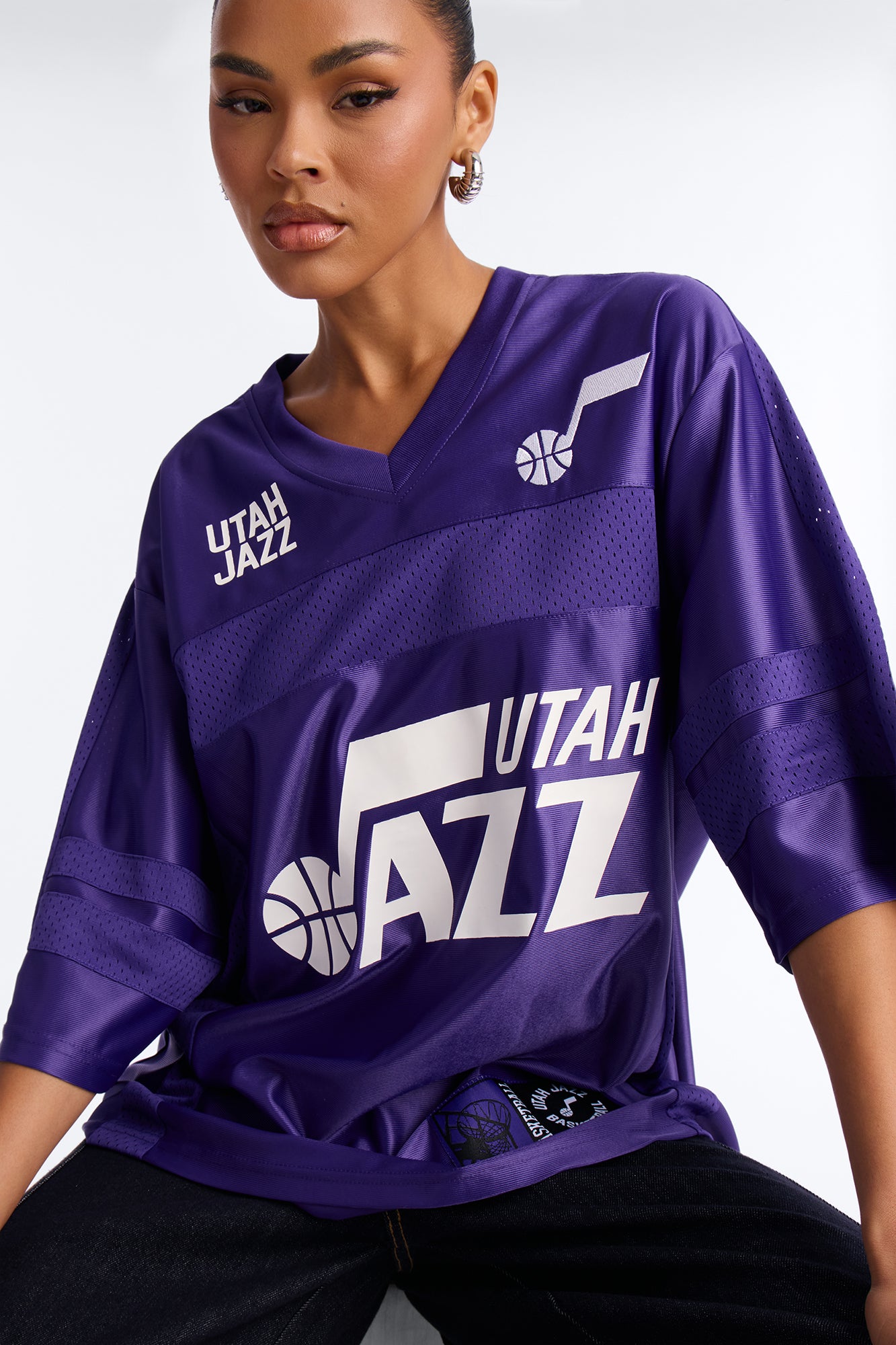 NBA Jazz Oversized Mesh Tee - Purple