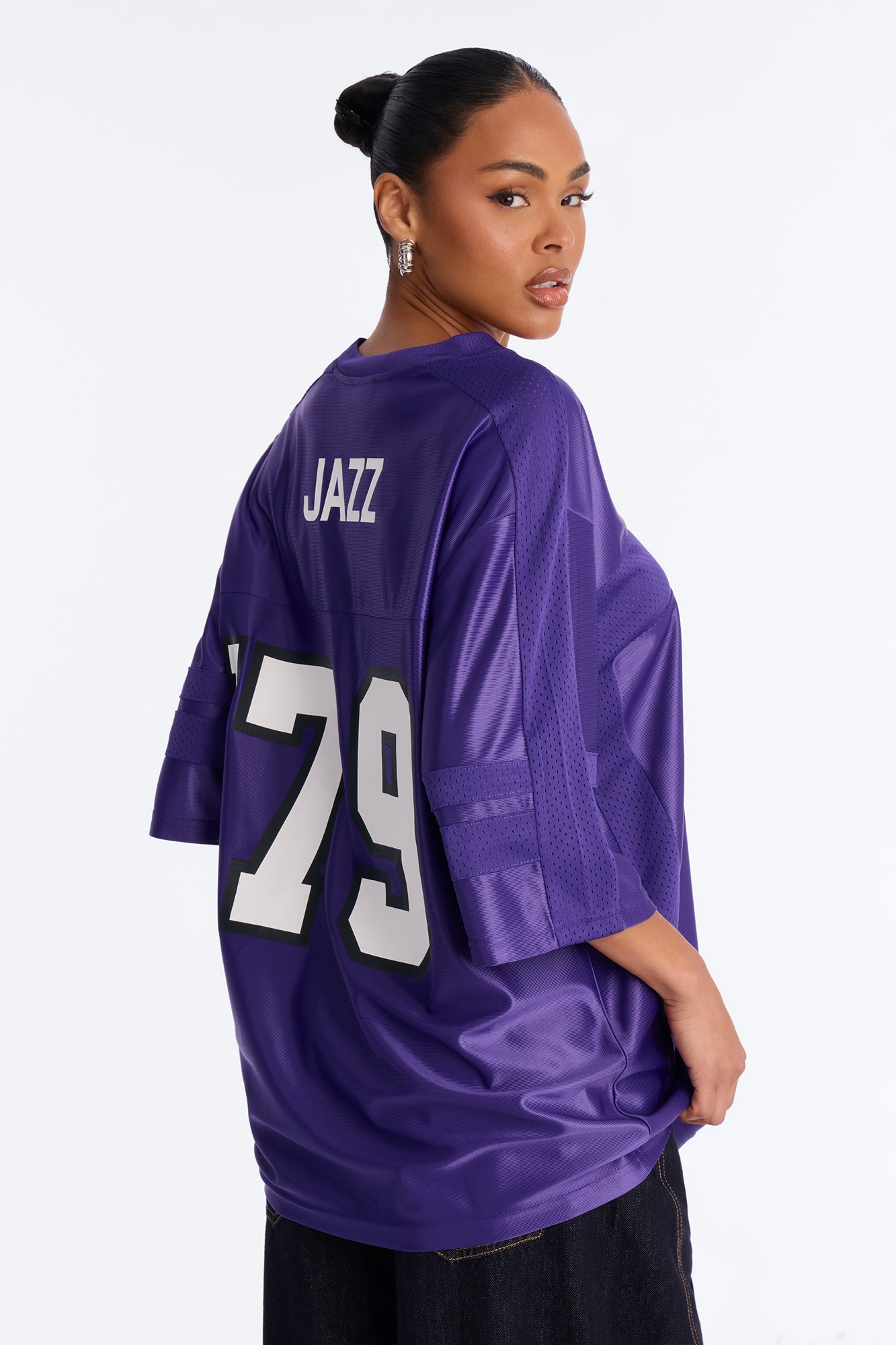 NBA Jazz Oversized Mesh Tee - Purple