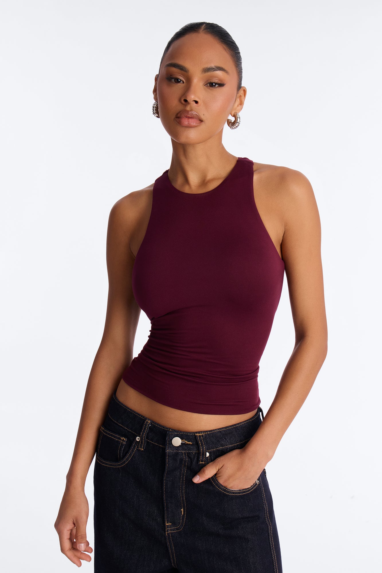 Jamie Double Lined Tank Top - Plum