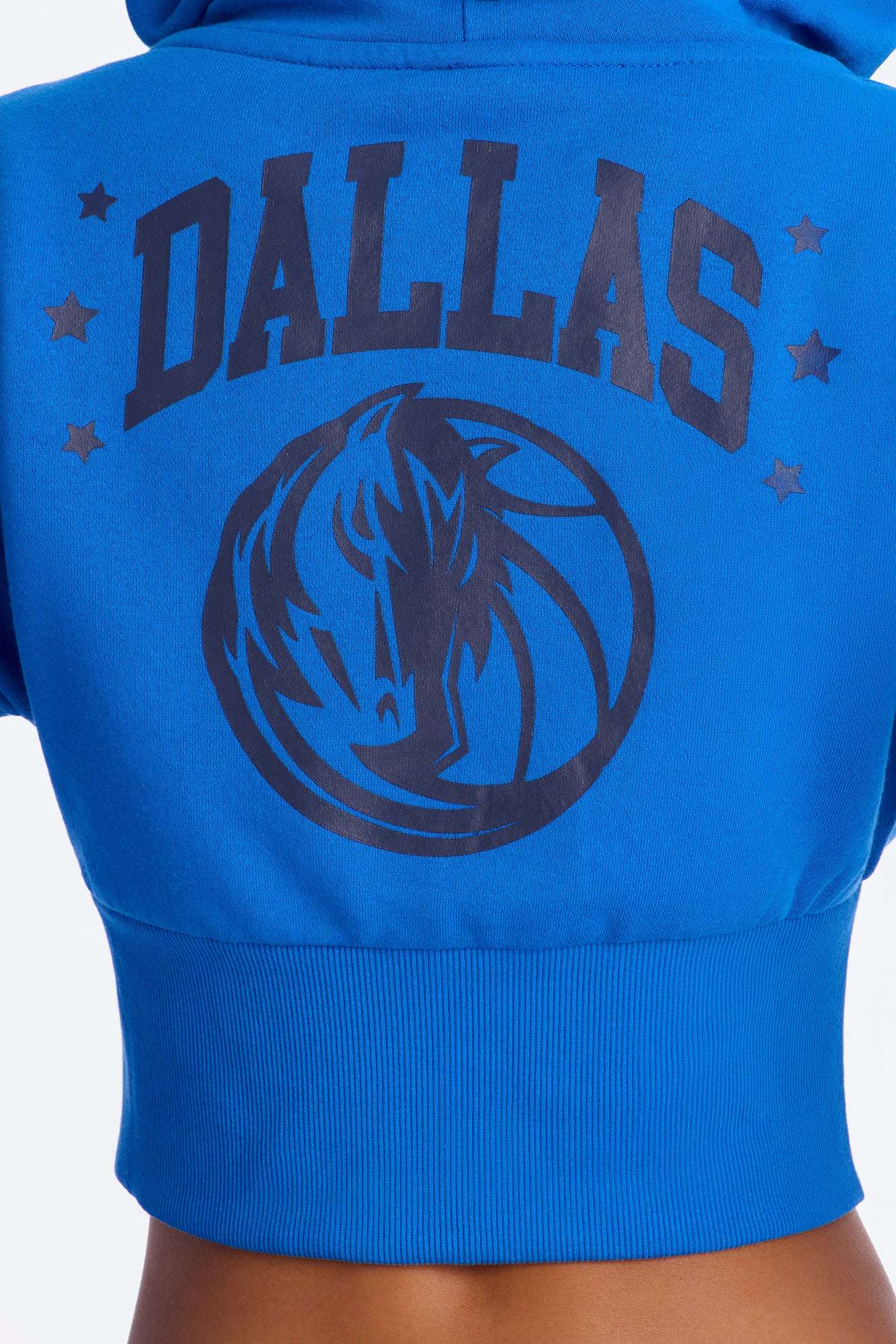 NBA Dallas Mavericks Cropped Fleece Full Zip Hoodie - Blue