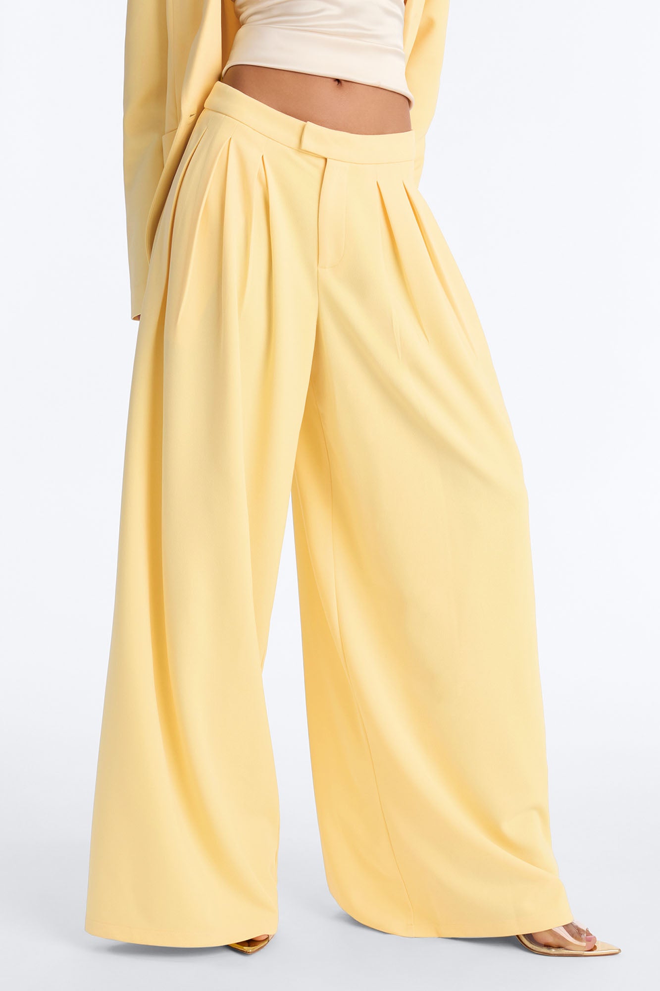 Charlie Wide Leg Trouser 33″ - Butter Yellow