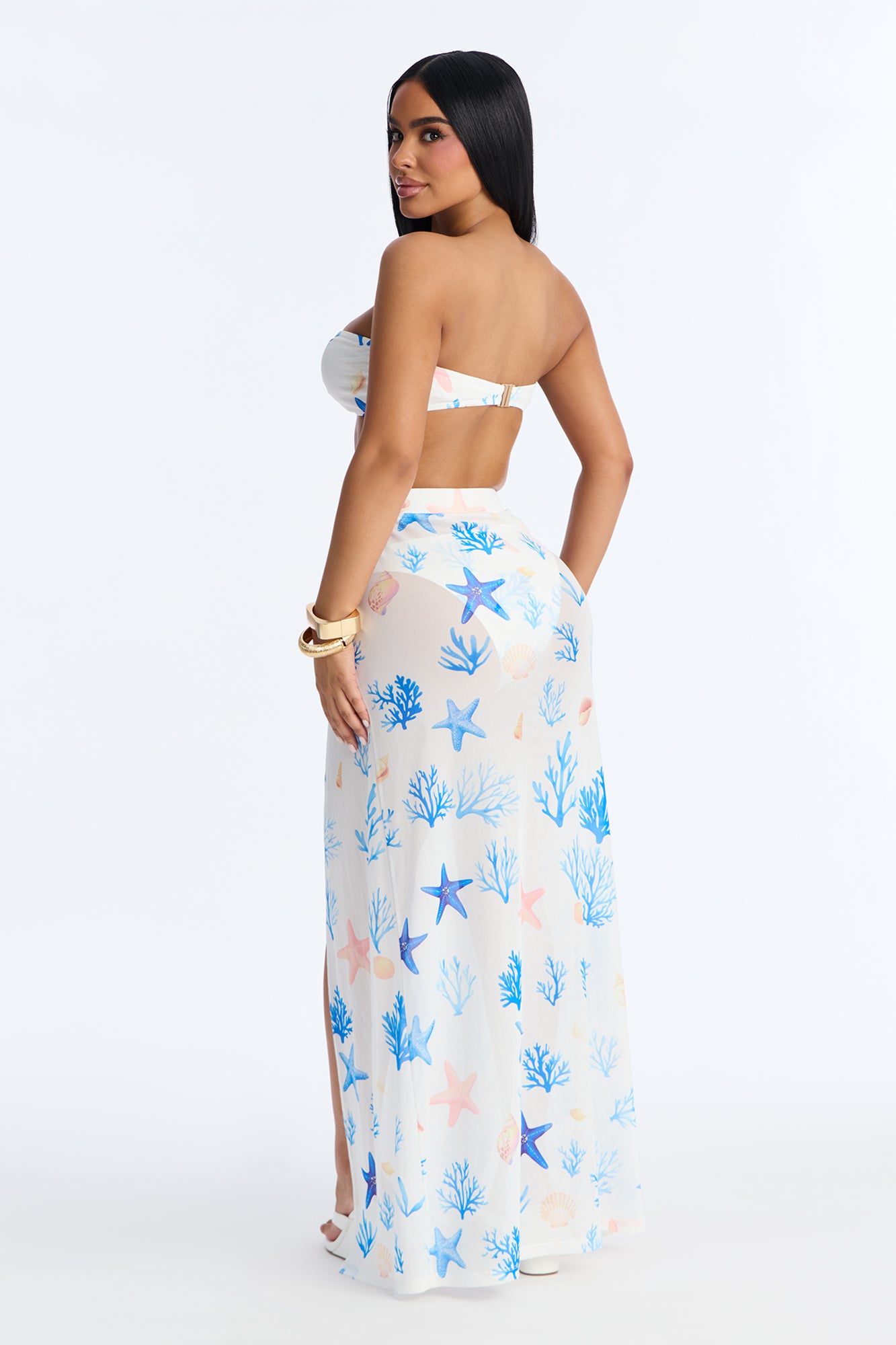 Island Nights Bikini And Sarong - White/combo