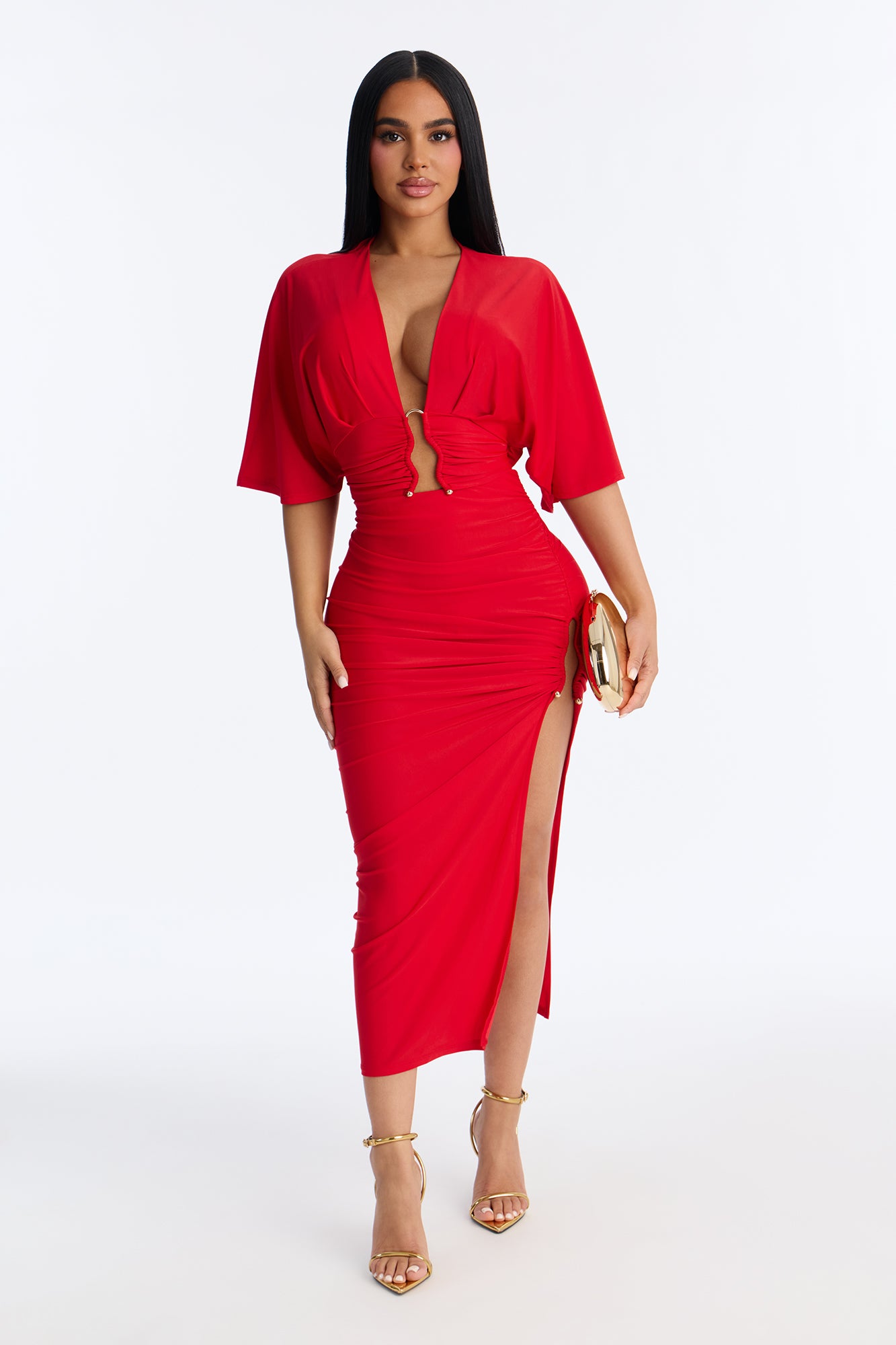 Charlotte Midi Skirt Set - Red