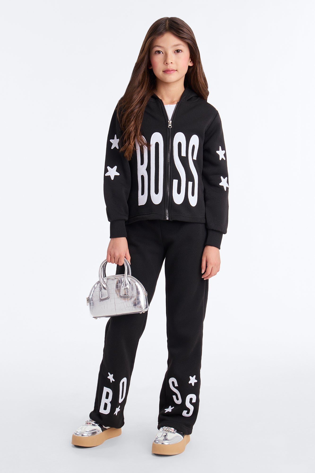 Mini She's A Boss Pant Set - Black