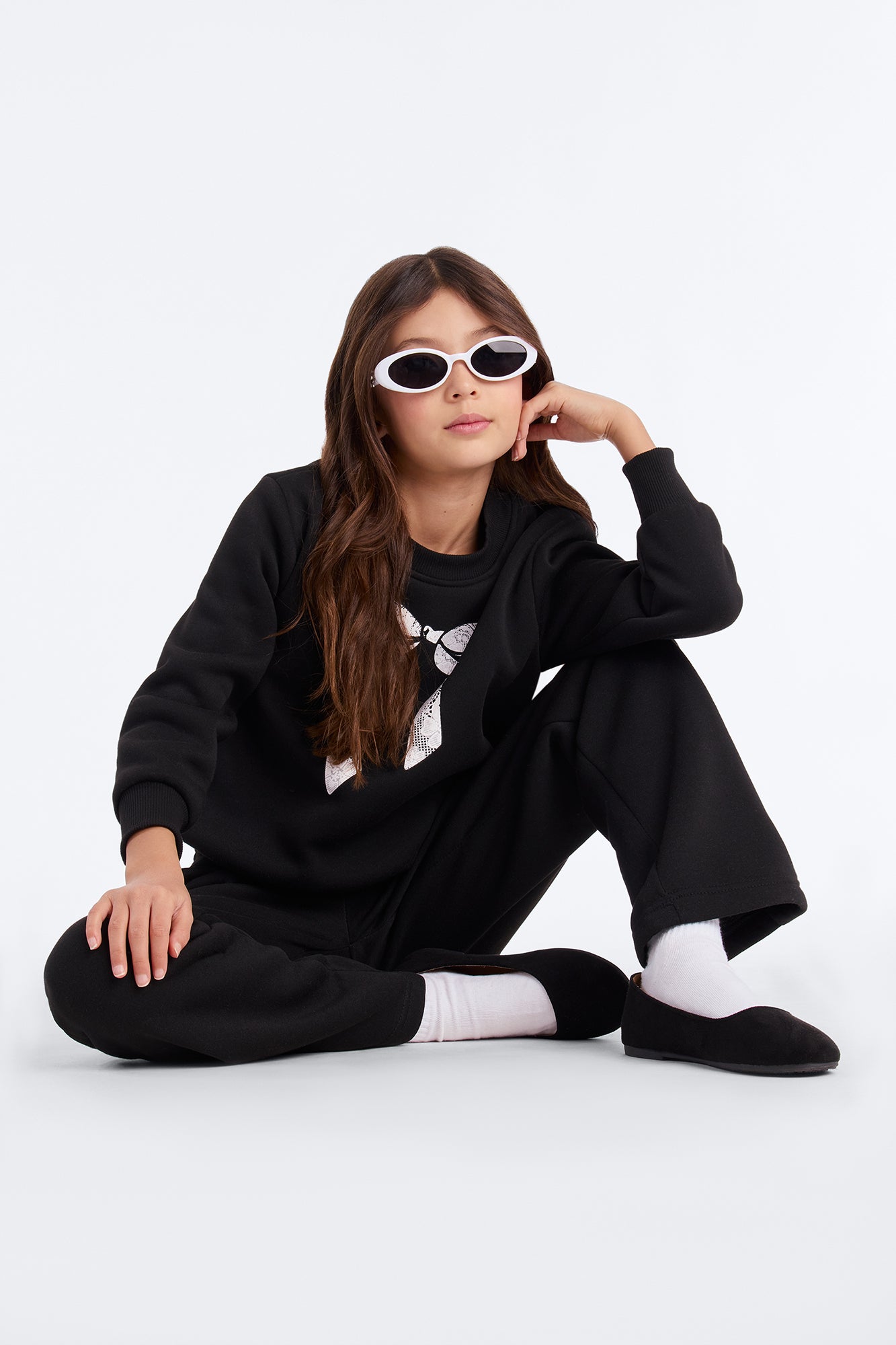 Mini Obsessed With Bows Pant Set - Black