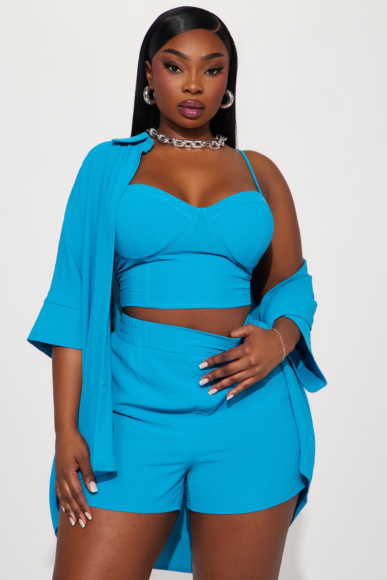 Meadow 3 Piece Short Set - Turquoise