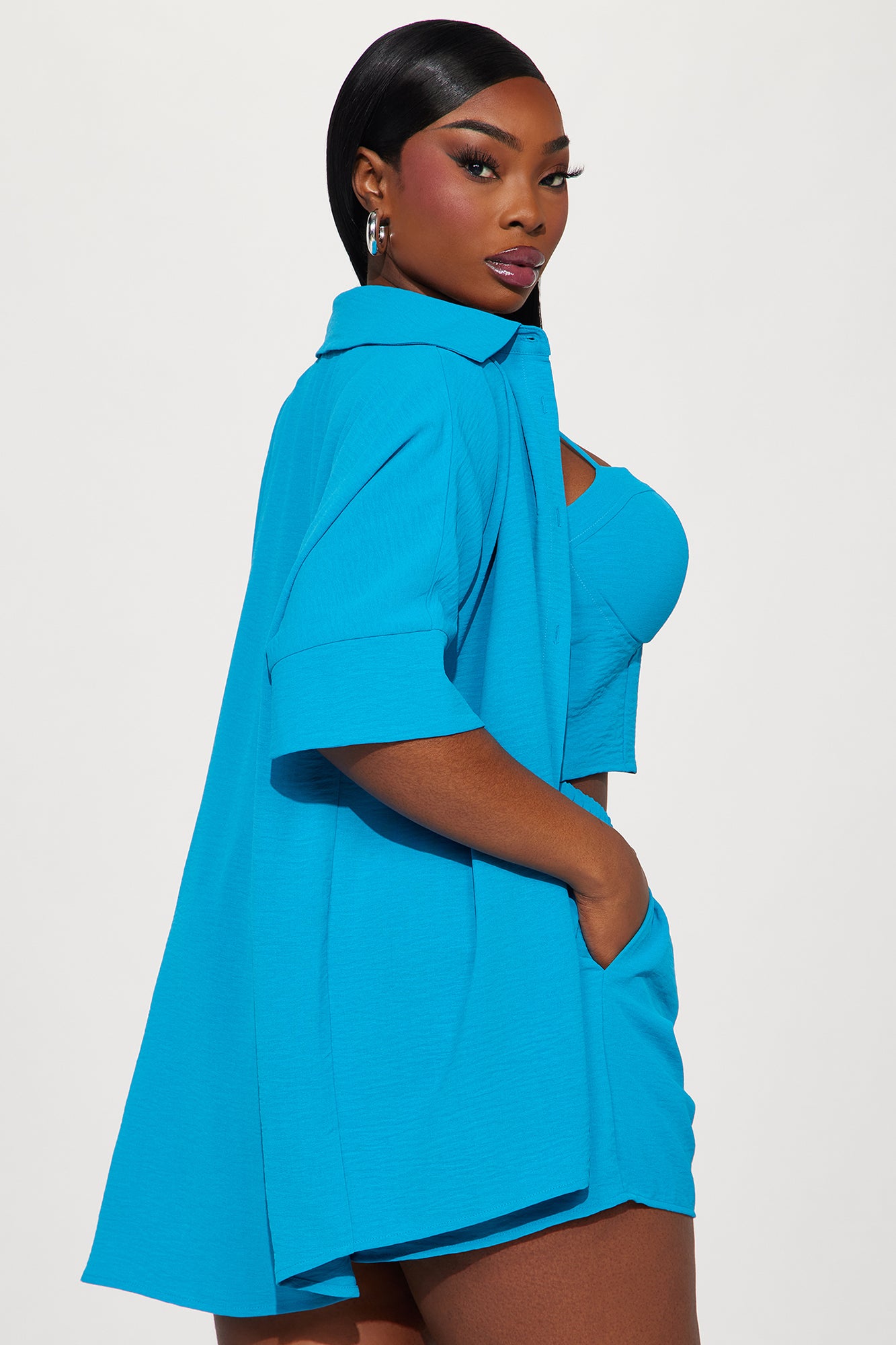 Meadow 3 Piece Short Set - Turquoise