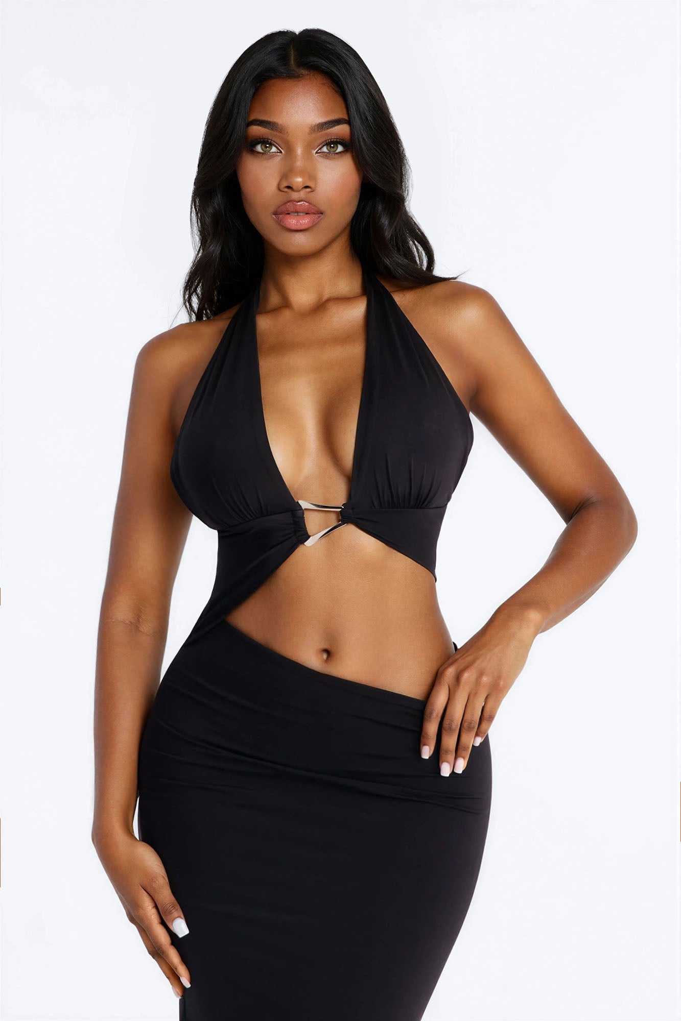 Jenni Cut Out Maxi Dress - Black