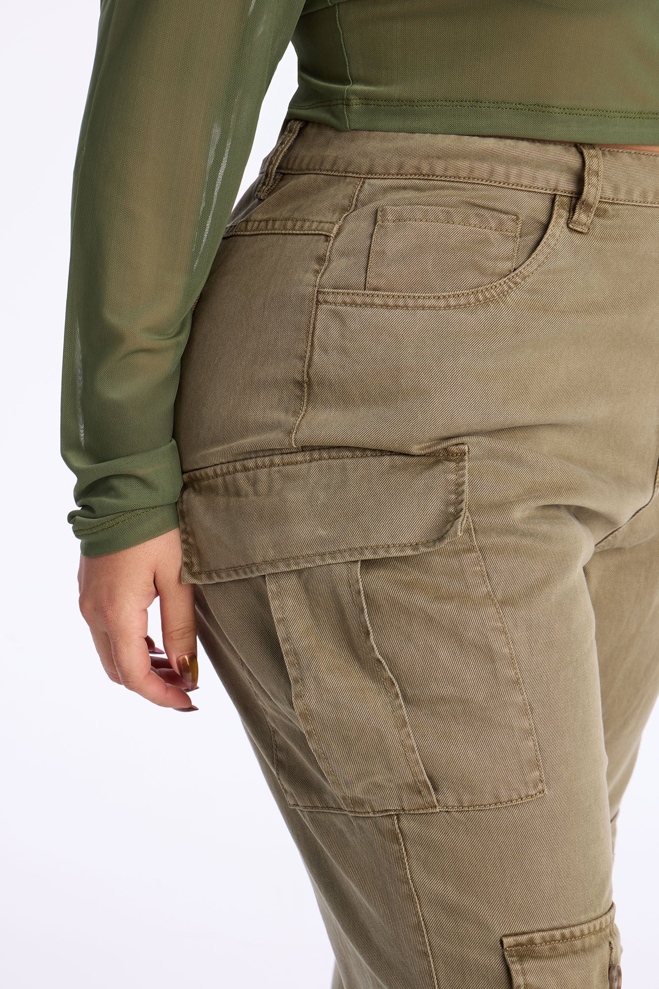 Midnight Market Washed Cargo Flare Pant 33″ - Olive