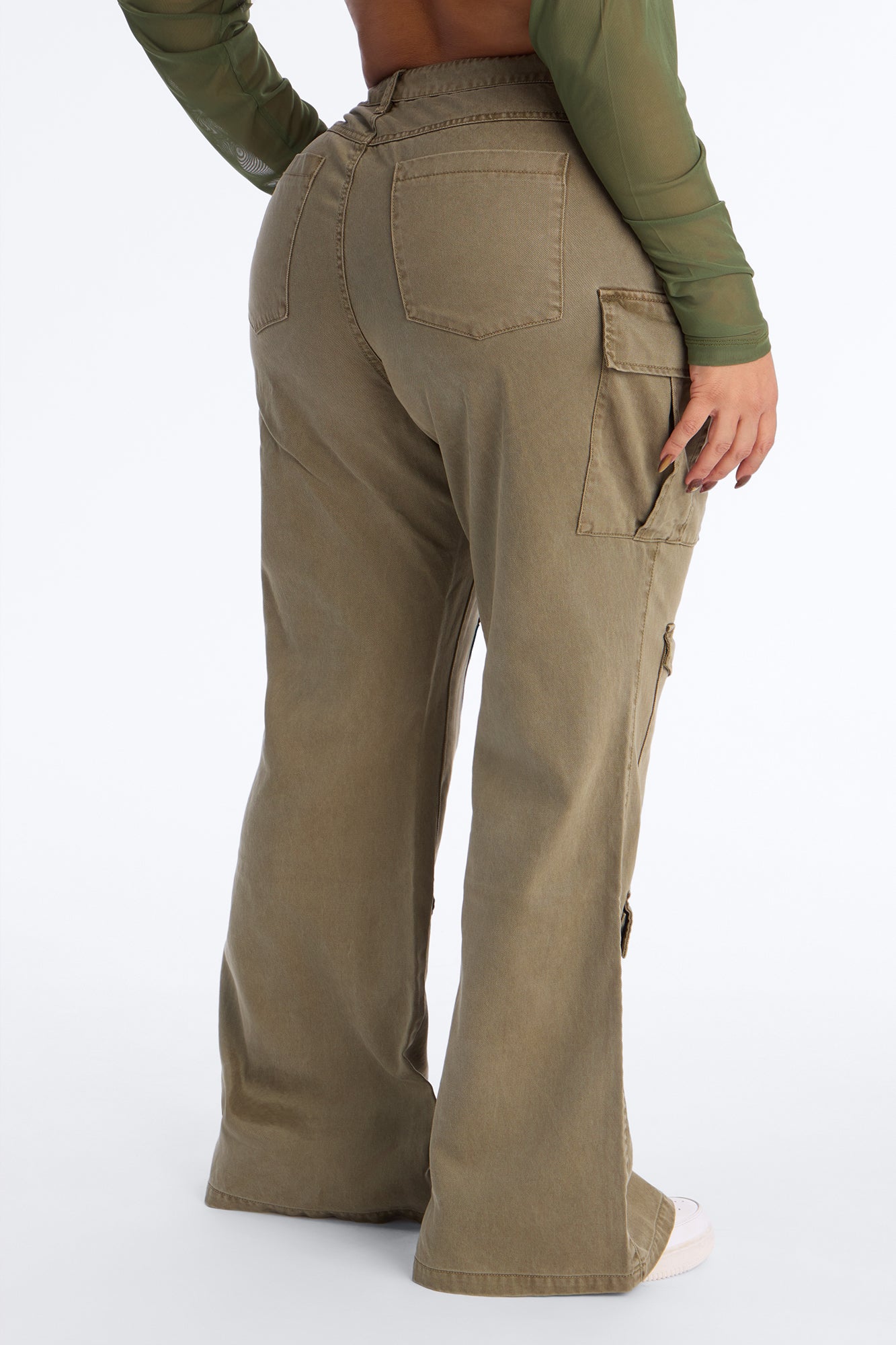 Midnight Market Washed Cargo Flare Pant 33″ - Olive