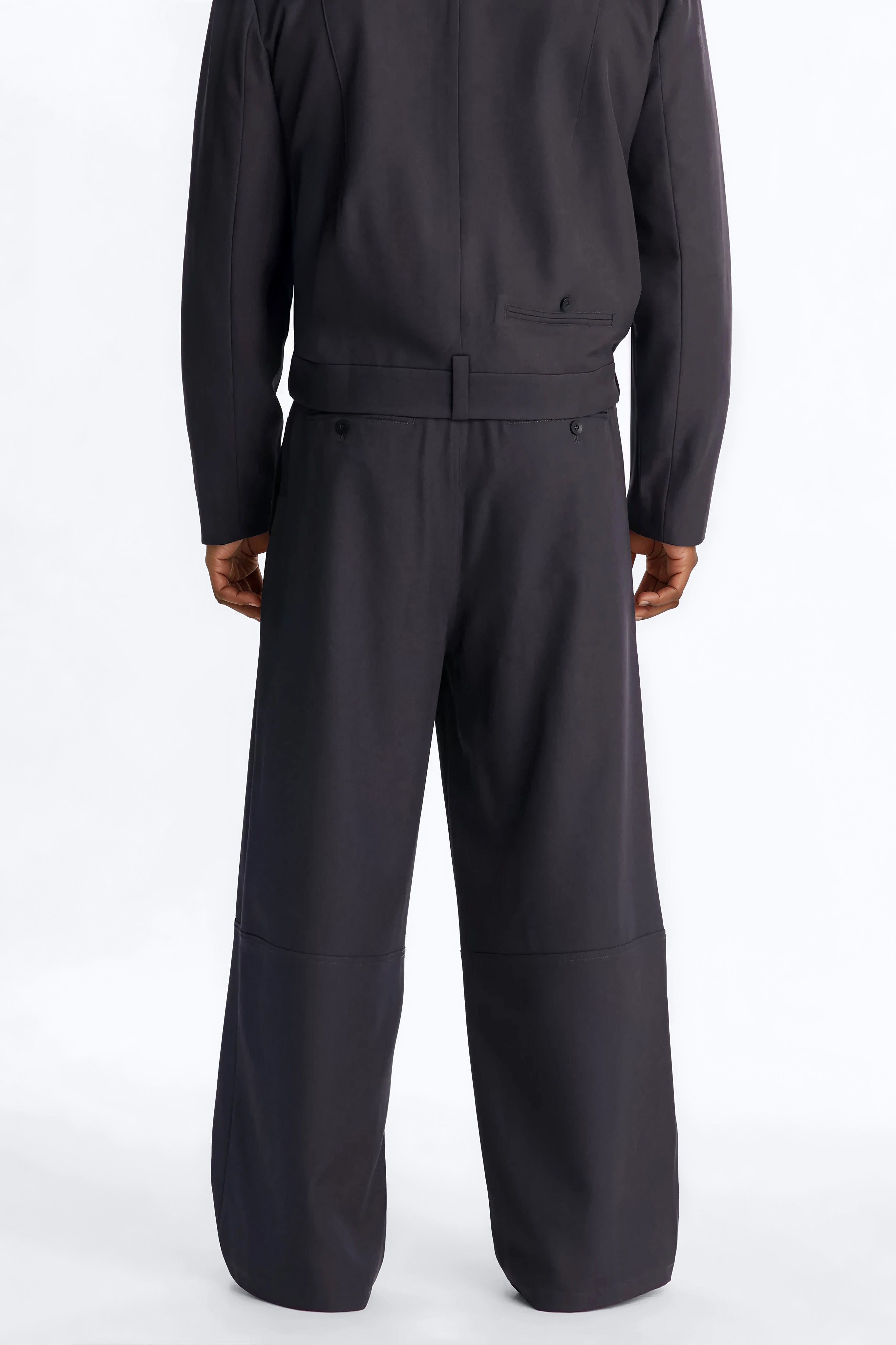 Baggy Inverted Details Trouser - Grey