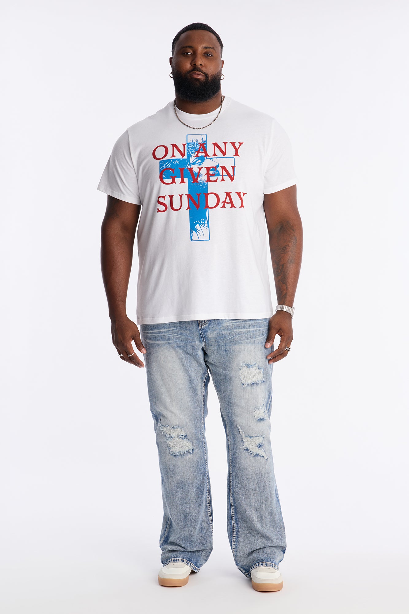 Stacked Skinny Flare Classic Destroyed Jeans - Light Wash