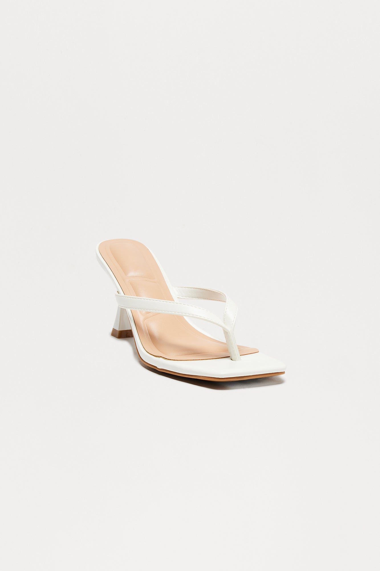 Blue Thong Mules - White