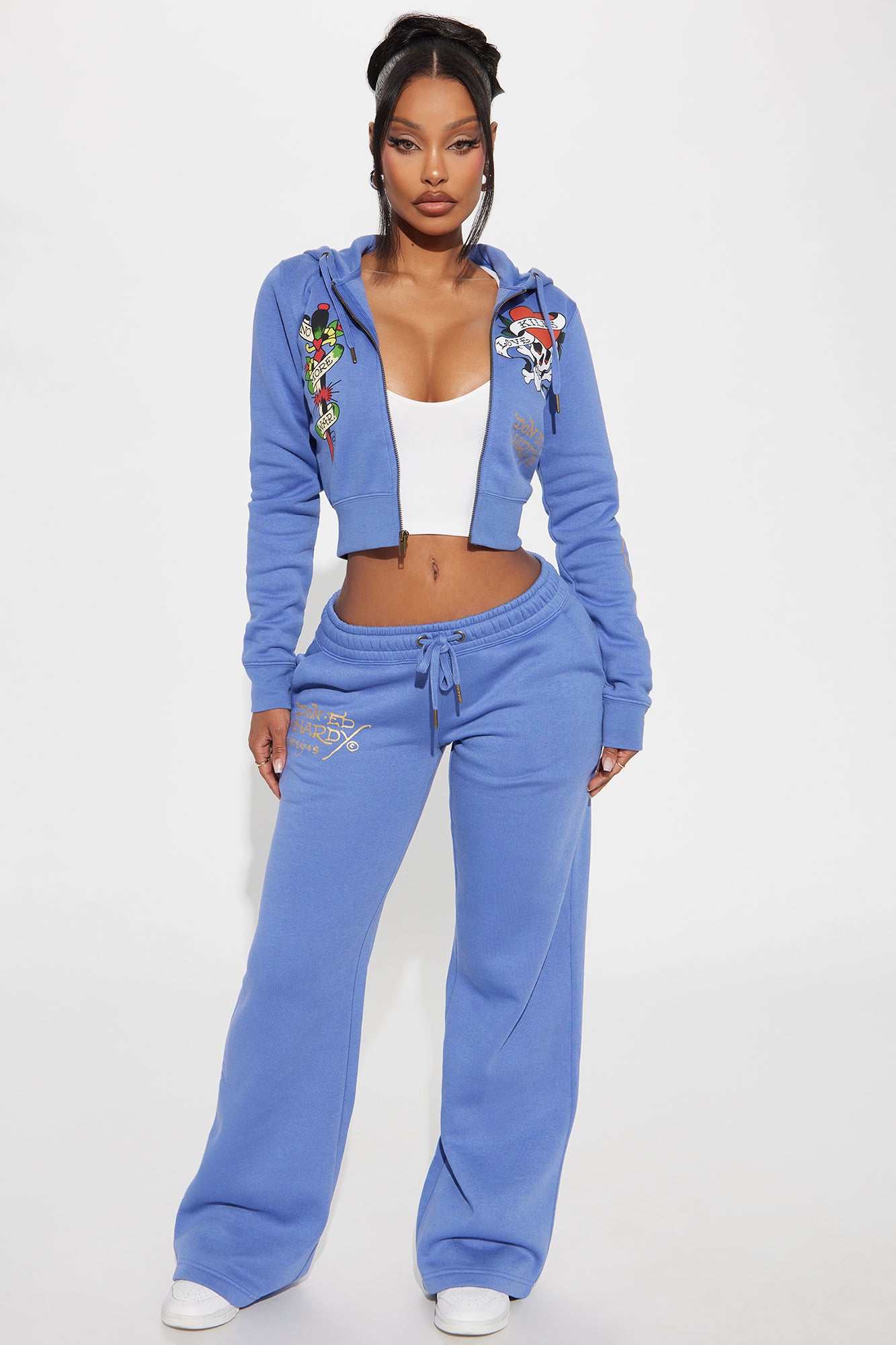Ed Hardy Love Kills Pant Set - Blue