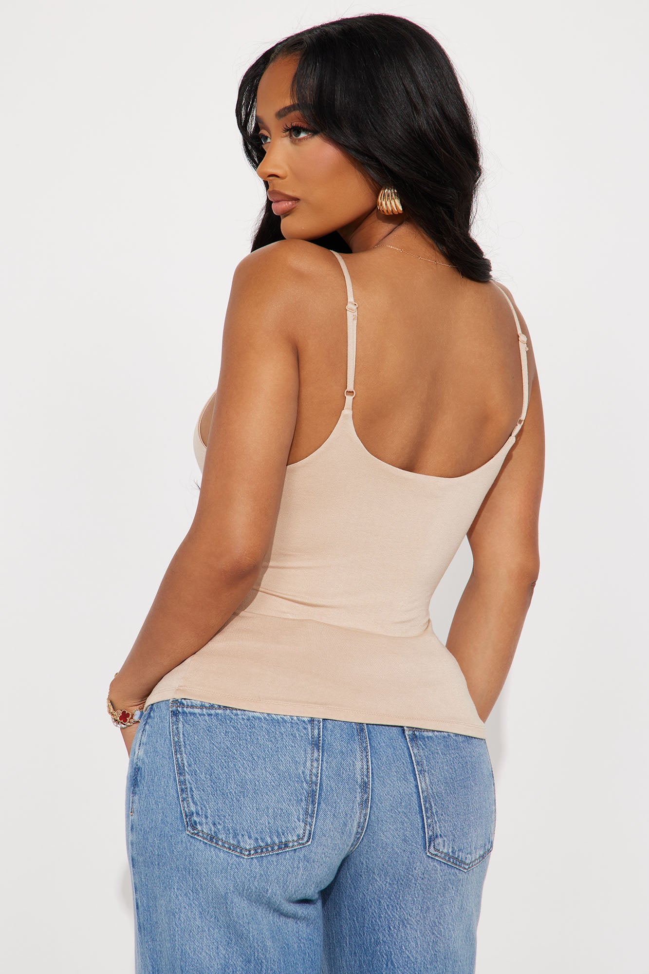 Kiana Double Lined Jersey Cami - Sand