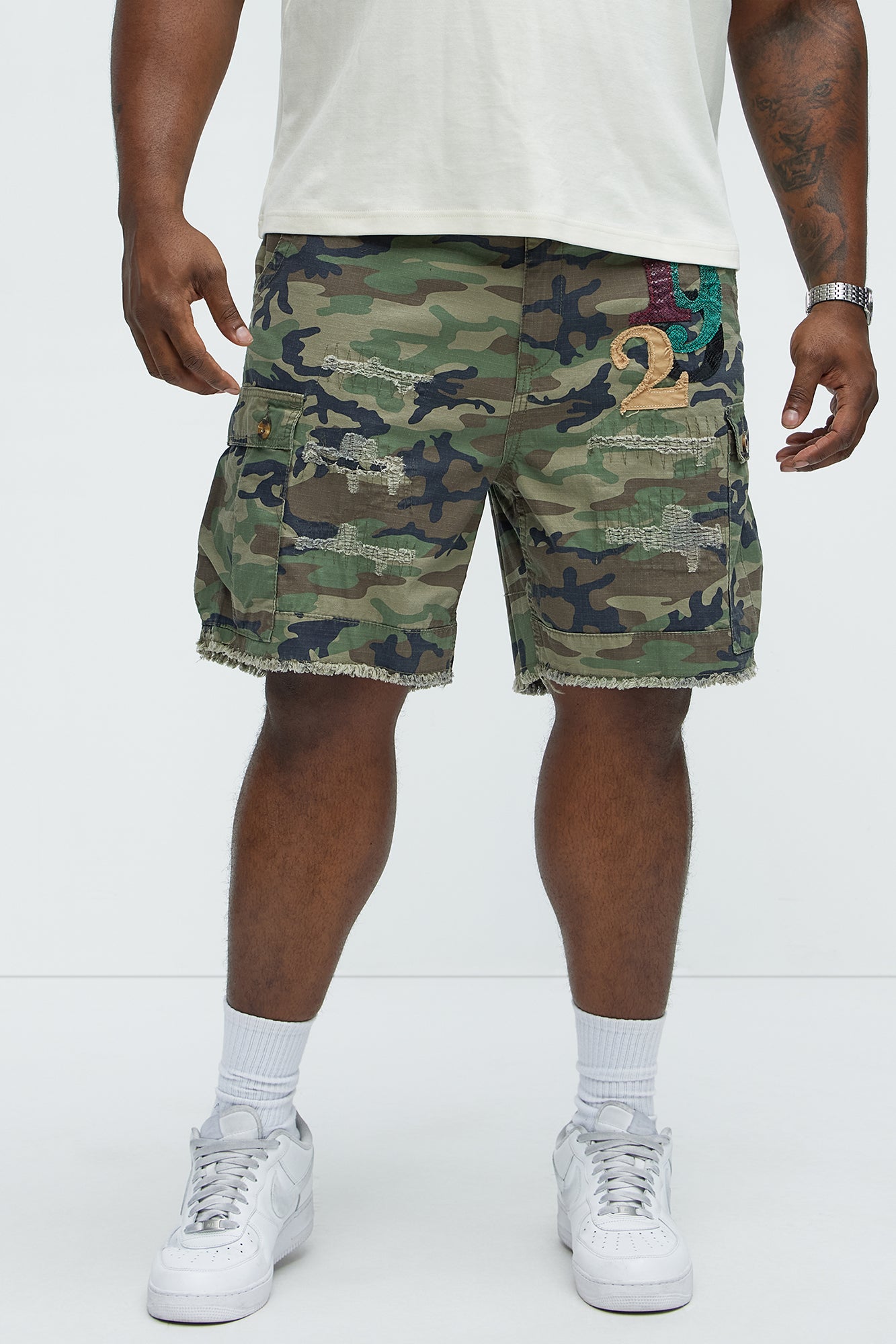 On Command Paint Splatter Camo Shorts - Camouflage