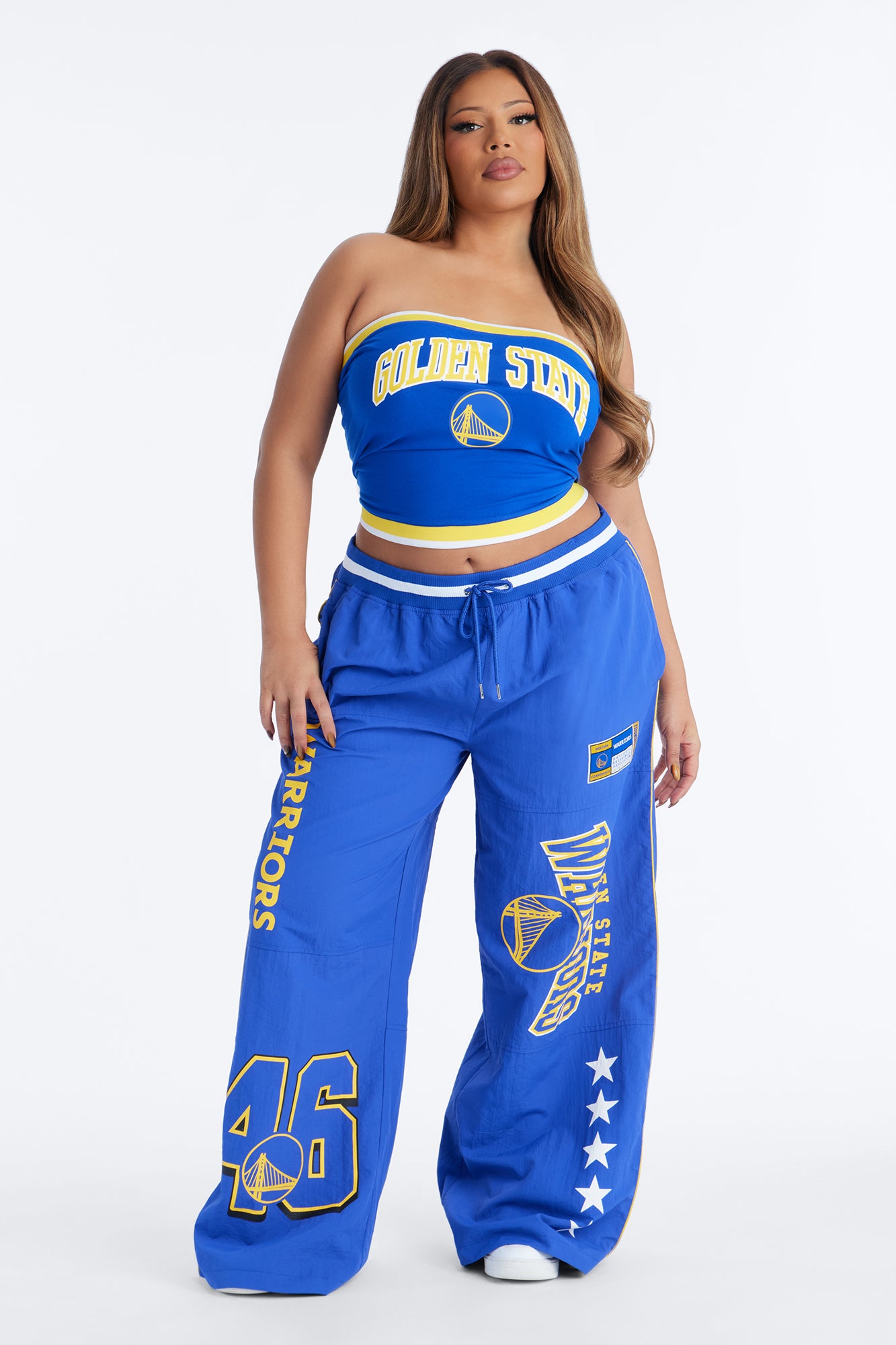 NBA Golden State Warriors Patchwork Tube Top - Royal
