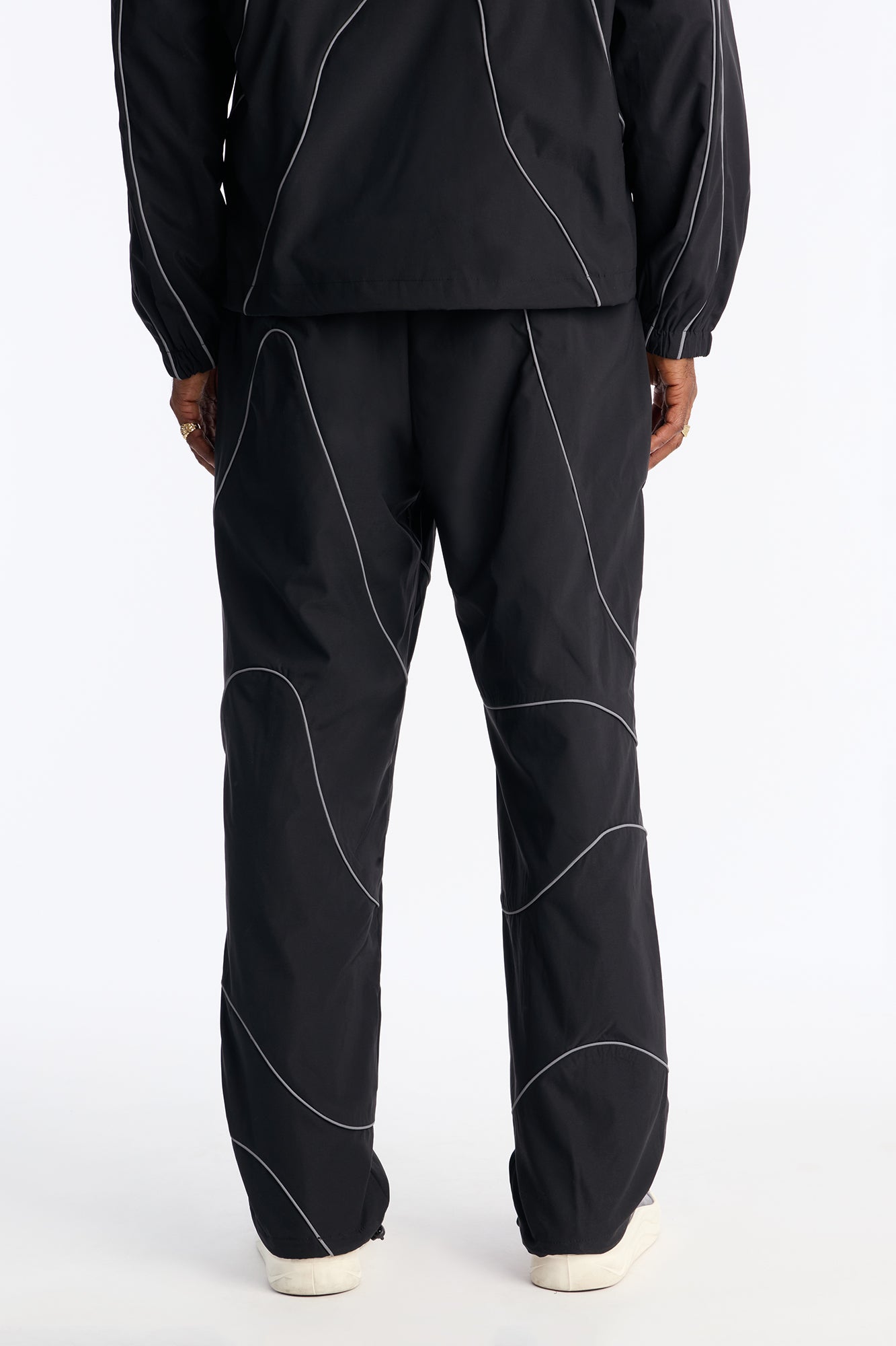 Straight Futuristic Mode Track Pant - Black