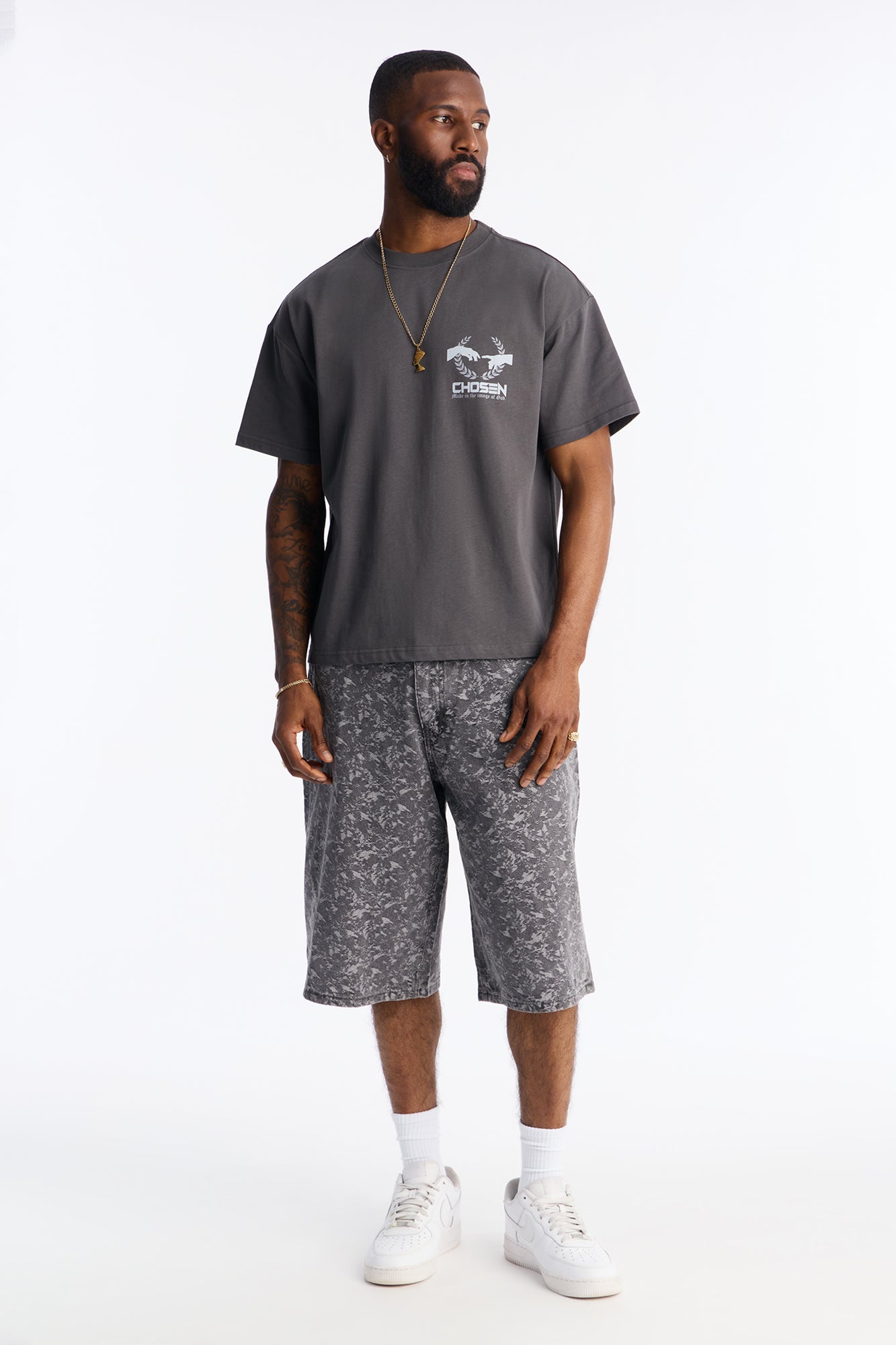 The Chosen One Oversized Premium Short Sleeve Tee - Charcoal