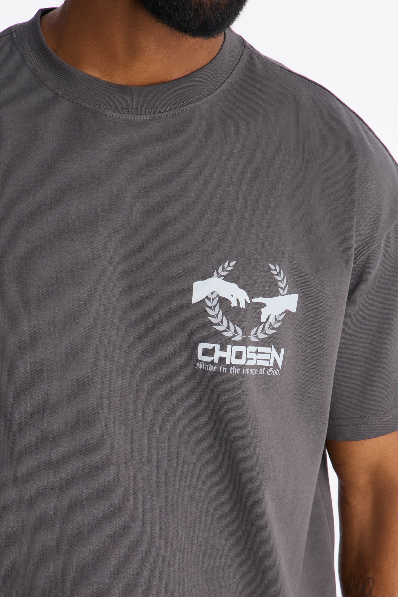 The Chosen One Oversized Premium Short Sleeve Tee - Charcoal