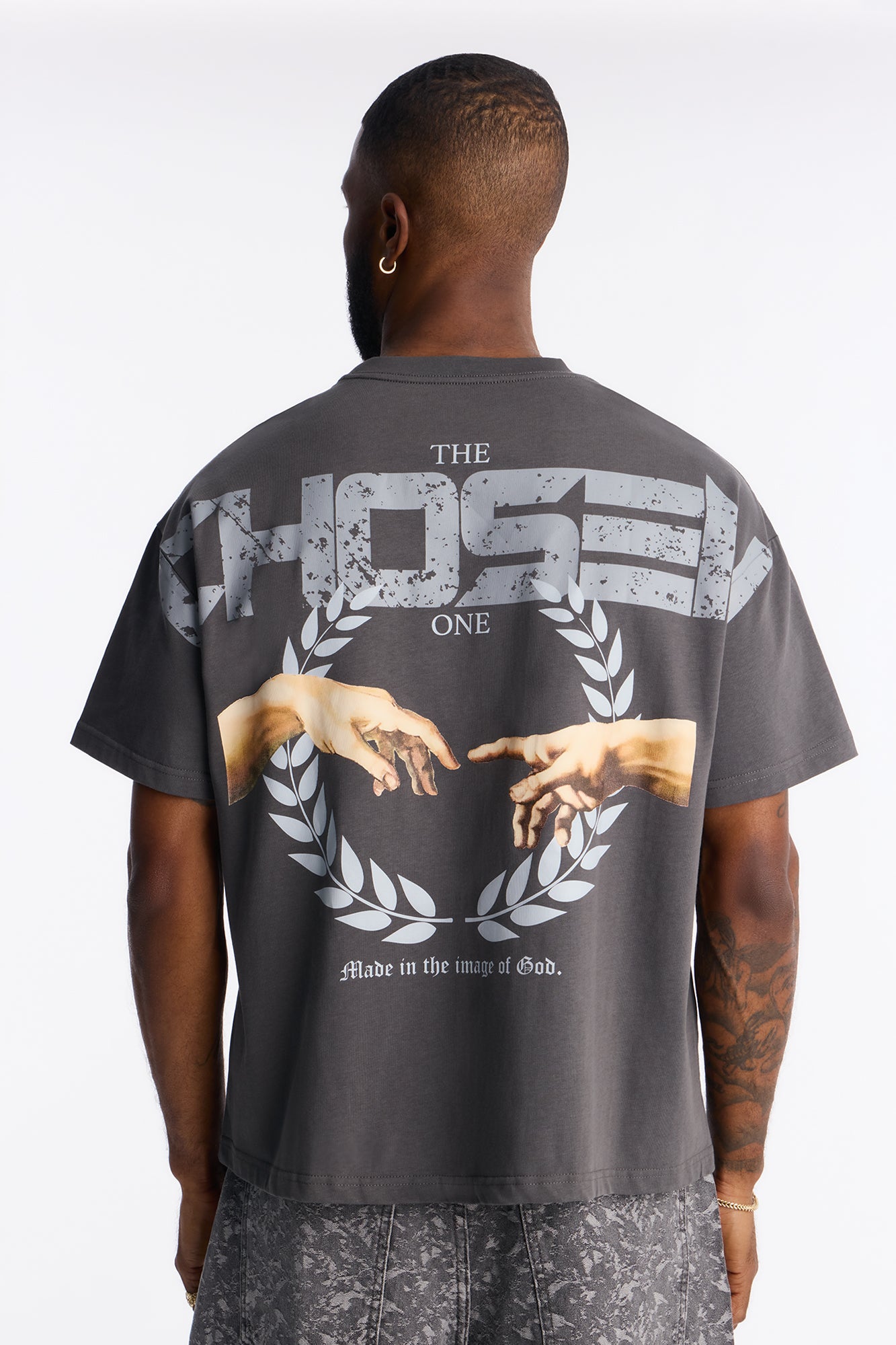 The Chosen One Oversized Premium Short Sleeve Tee - Charcoal