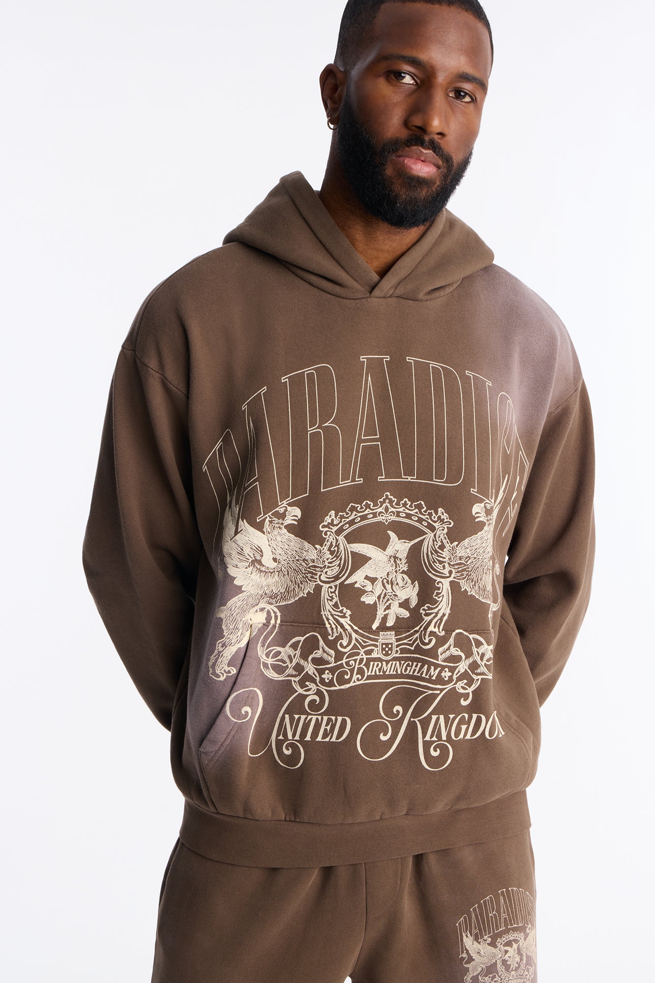 Paradise United Kingdom Washed Hoodie - Brown