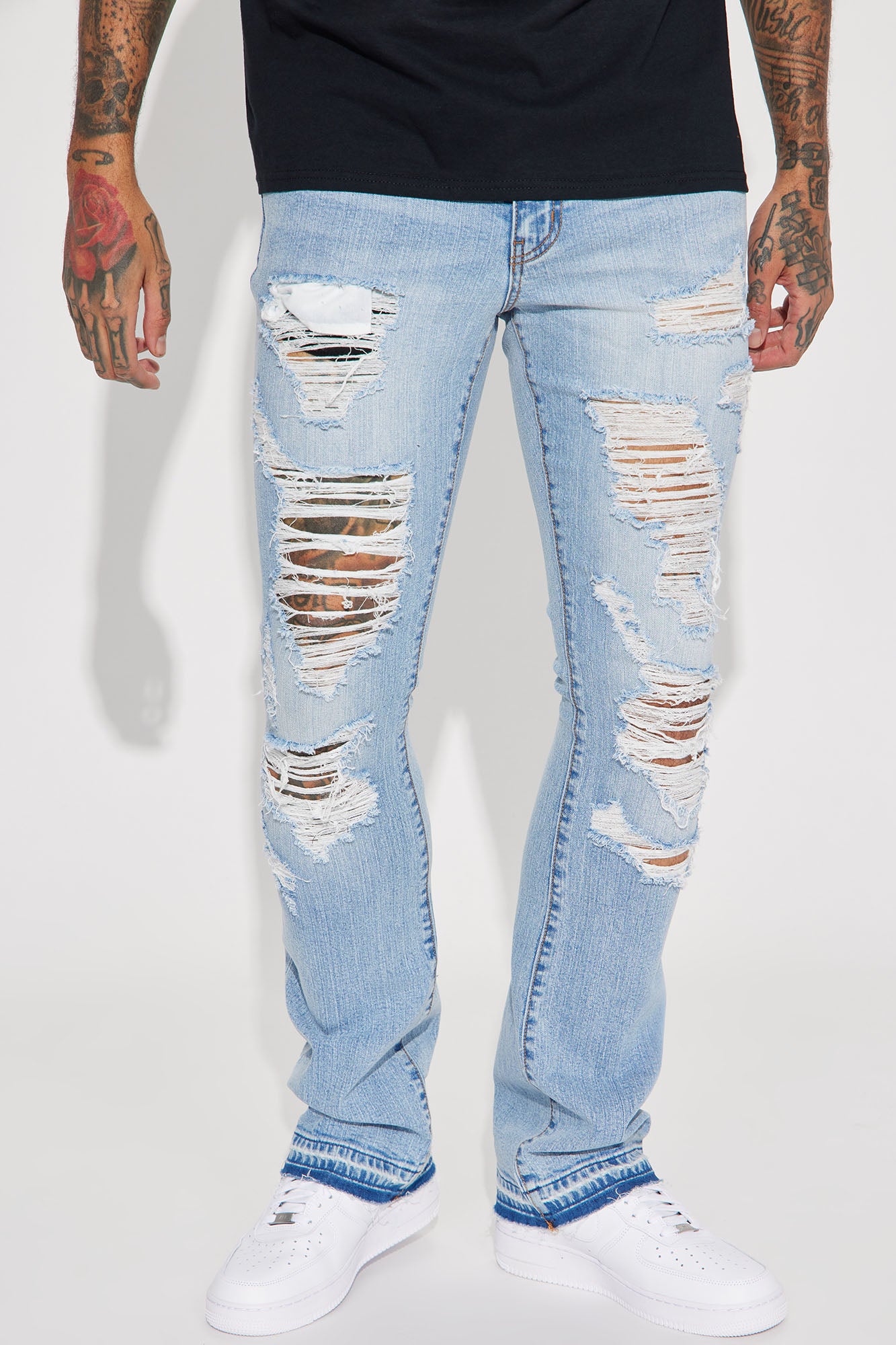 Innovative Stacked Skinny Flare Jeans - Medium Wash