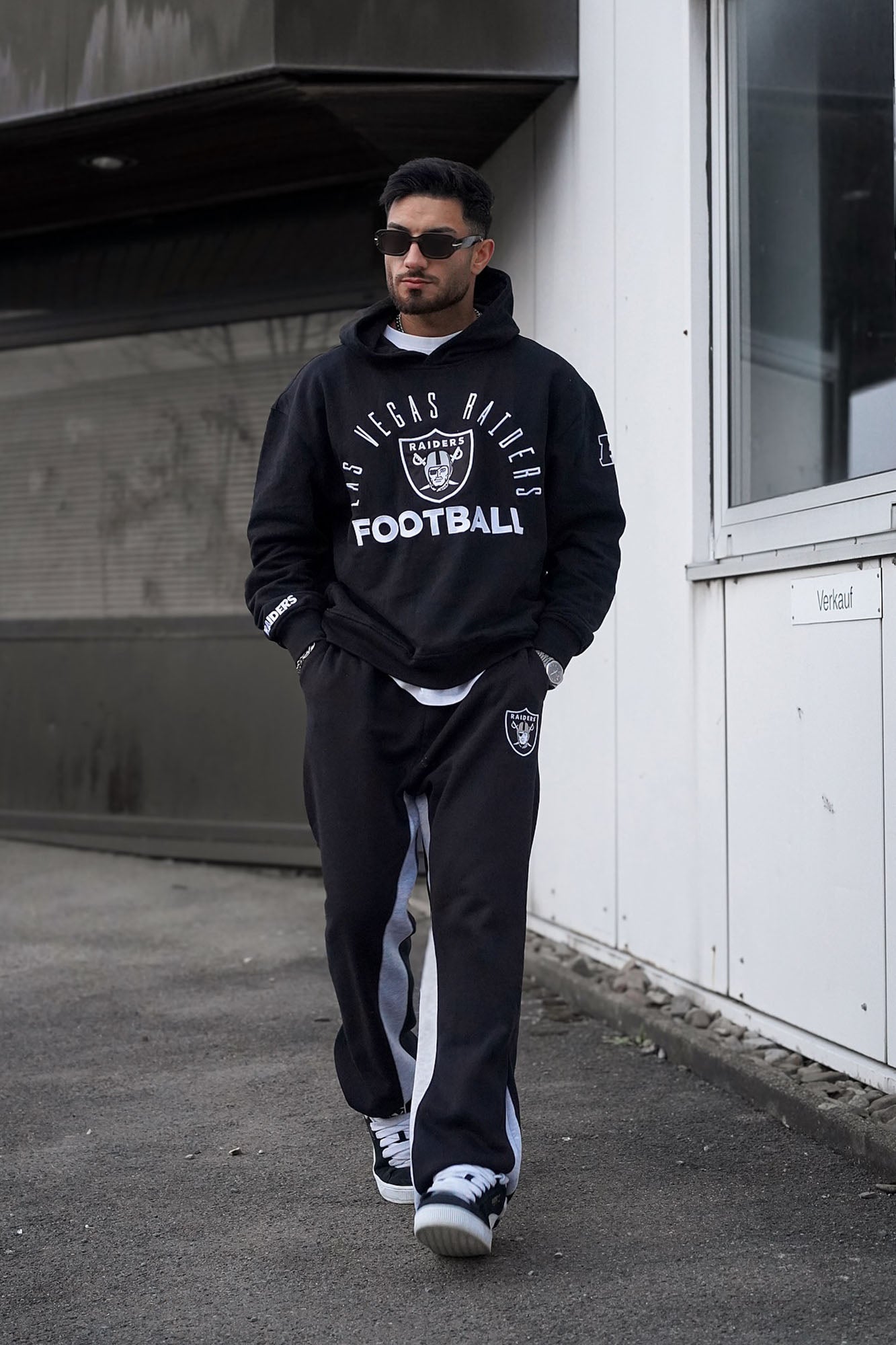 Raiders Barrel Roll Oversized Hoodie - Black
