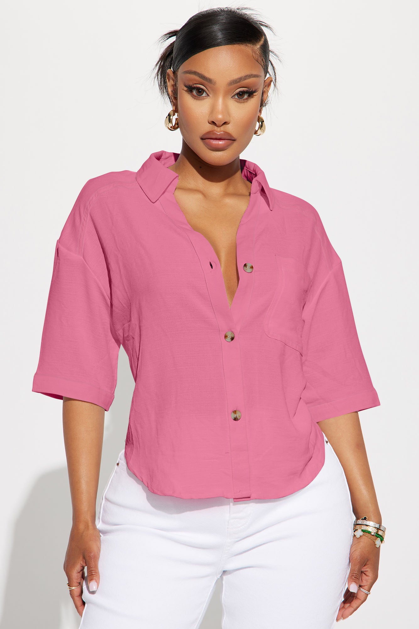 Huttley Linen Shirt - Pink
