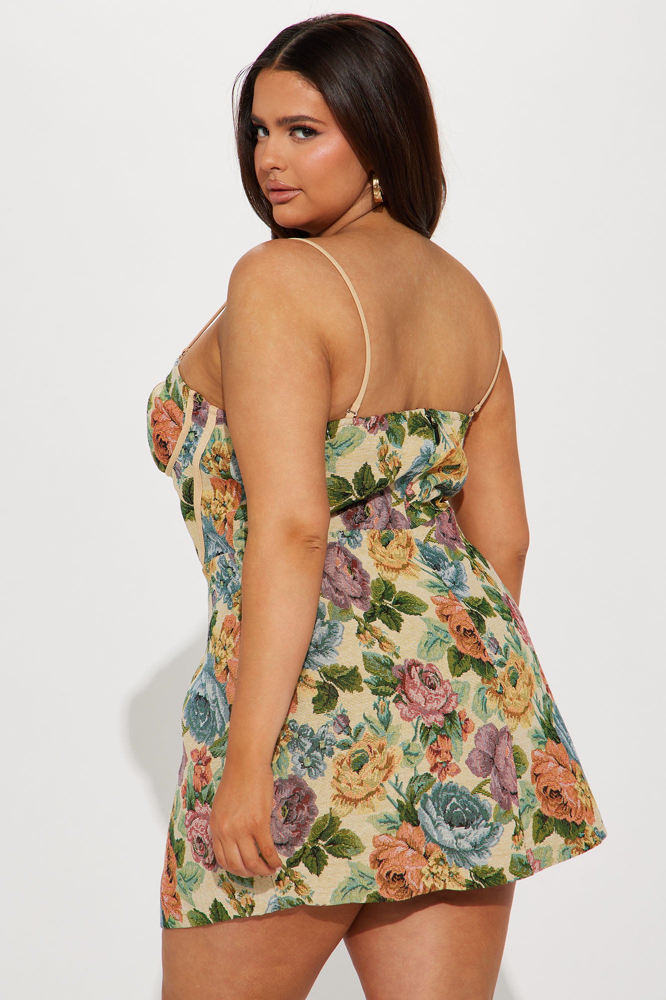 Royal And Rich Corset Mini Dress - Taupe/combo