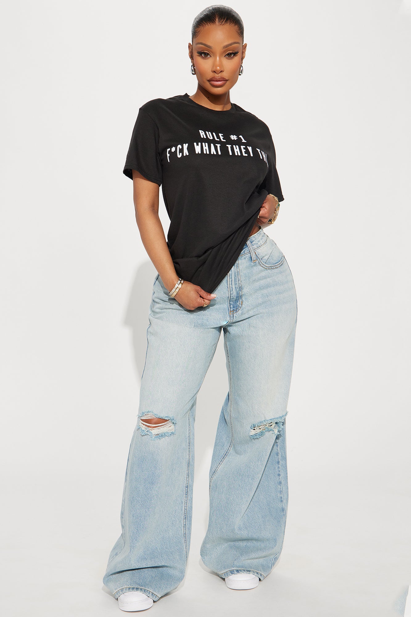 Fck What They Think Graphic Tee - Black