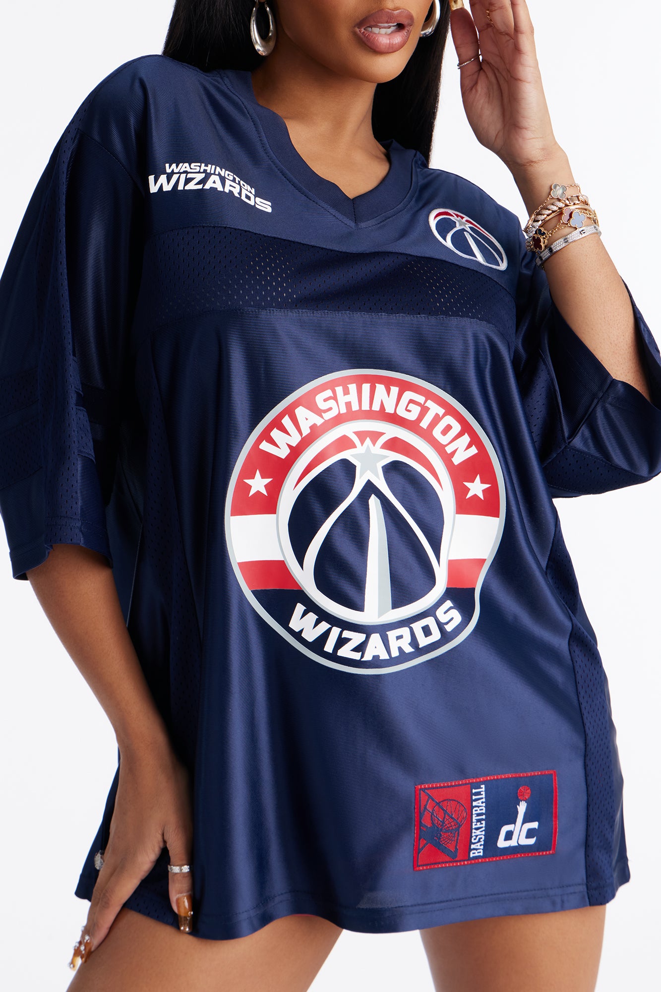 NBA Wizards Oversized Mesh Tee - Navy