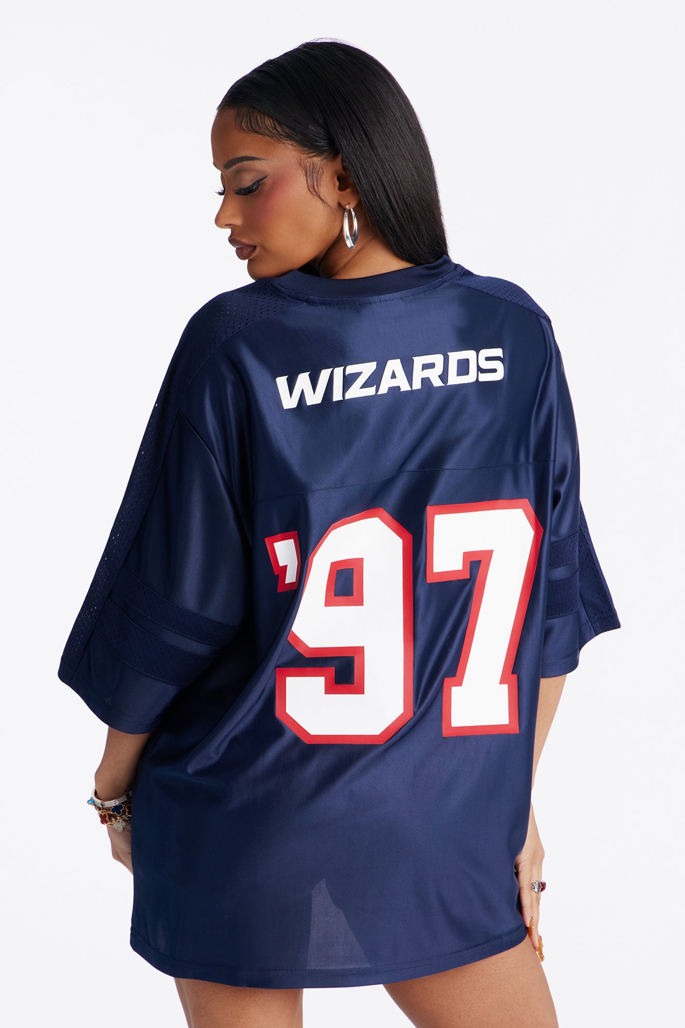 NBA Wizards Oversized Mesh Tee - Navy