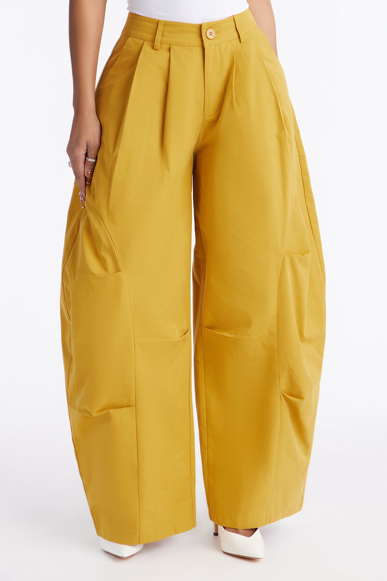 Cooler Than You Barrel Leg Pant 30″ - Mustard
