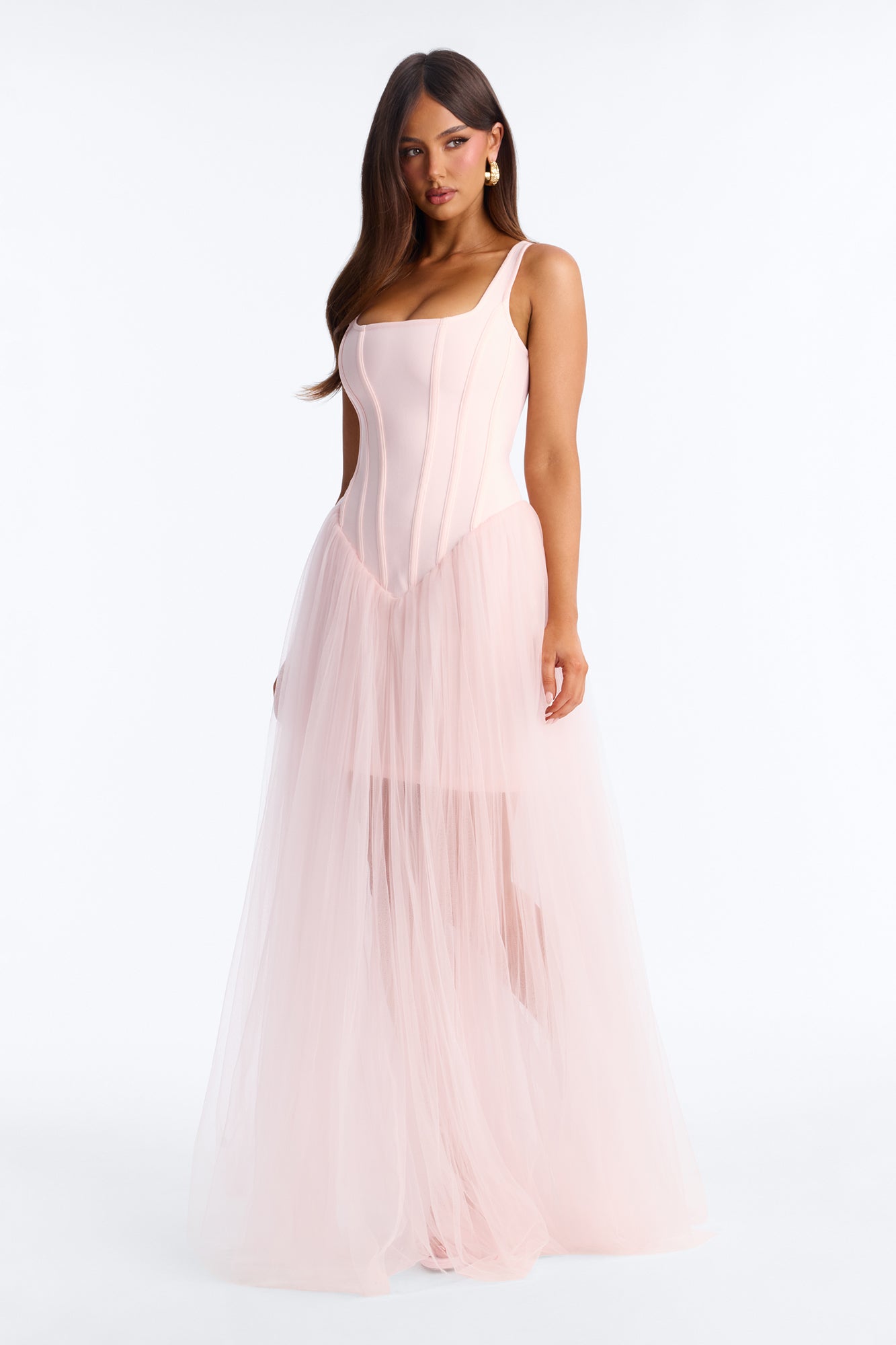 Annelise Tulle Maxi Dress - Blush