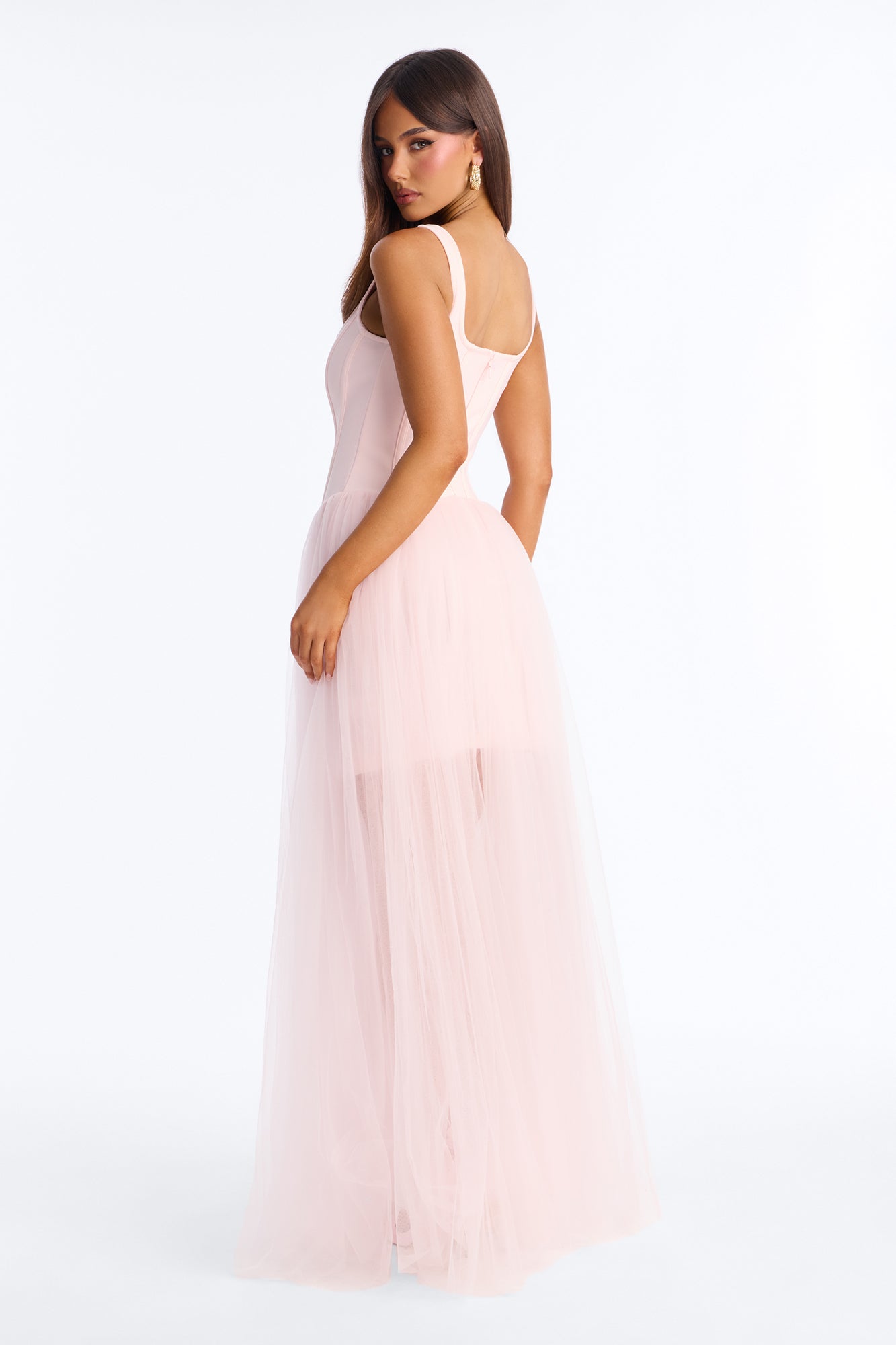 Annelise Tulle Maxi Dress - Blush