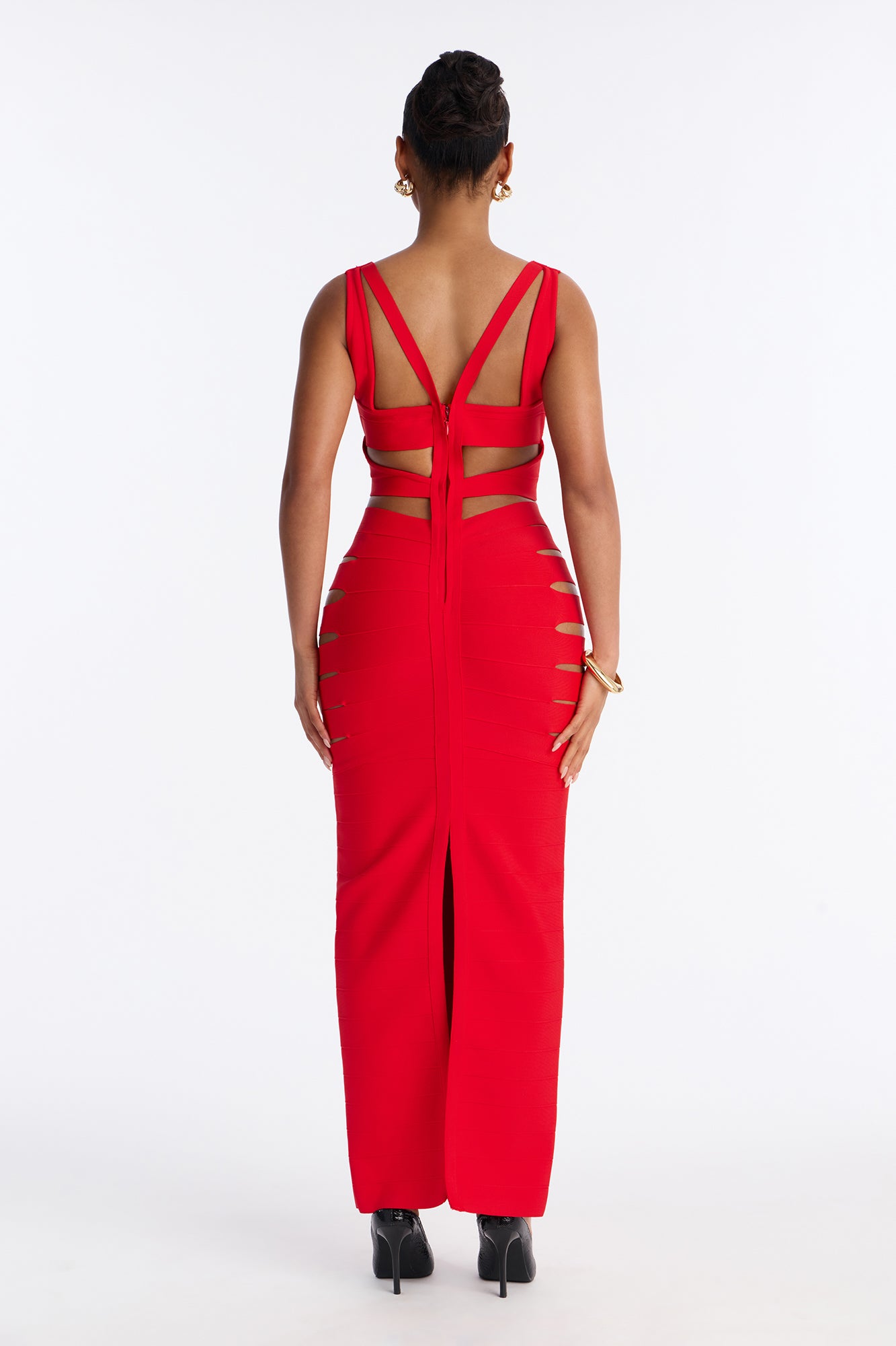 Love Me Not Bandage Midi Dress - Red