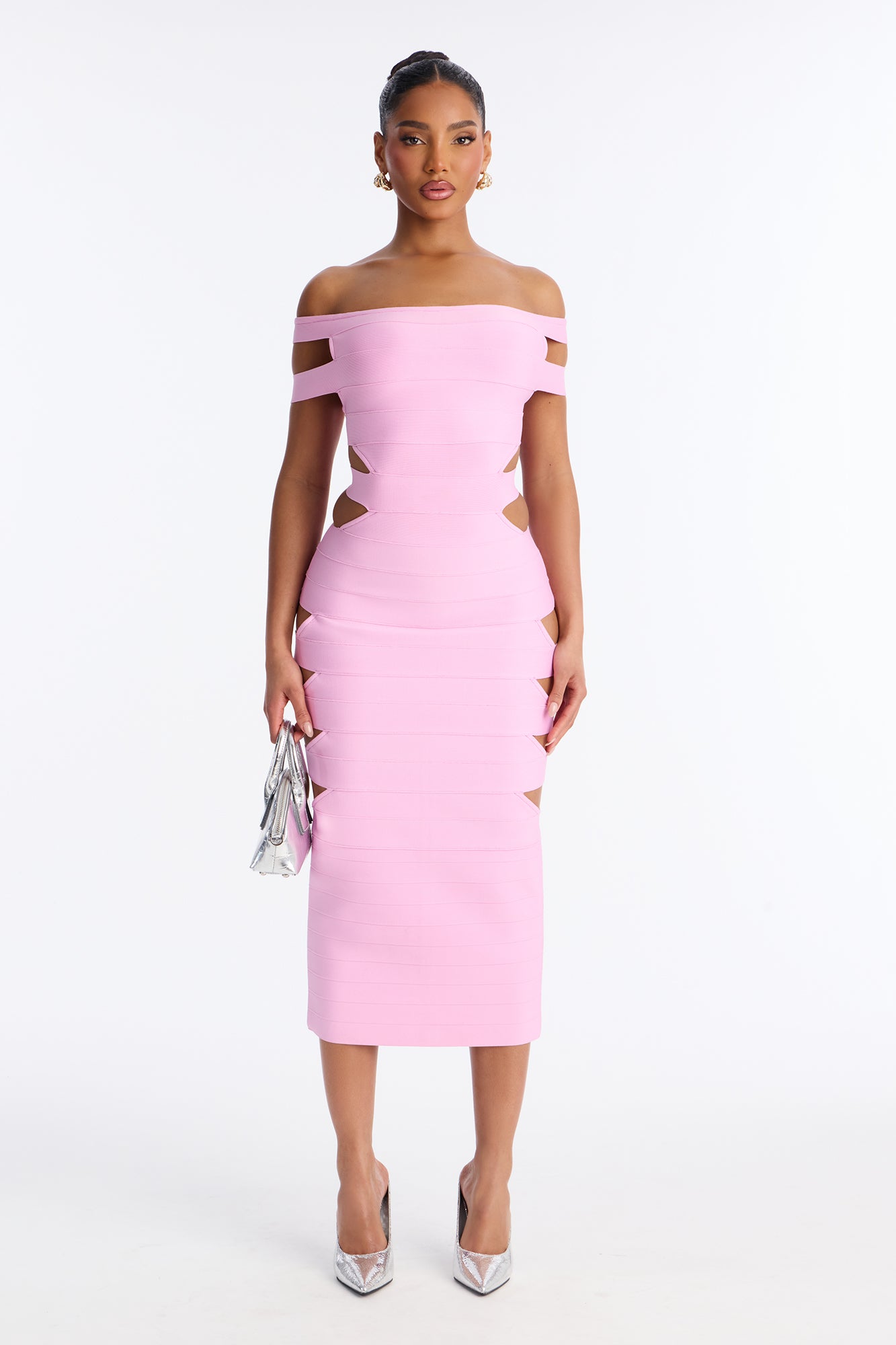 Flirt Alert Bandage Midi Dress - Pink