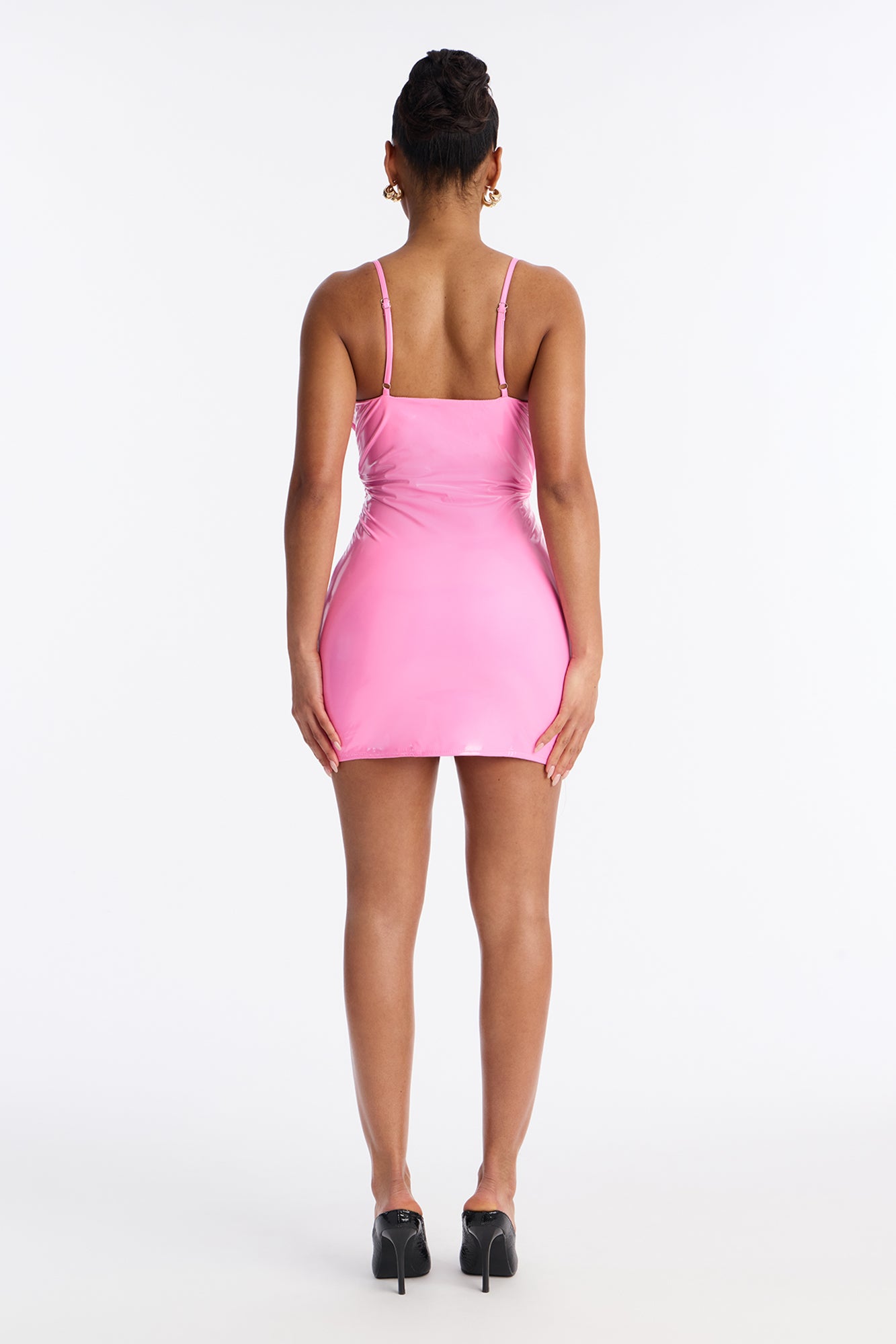 Read My Lips Latex Mini Dress - Pink